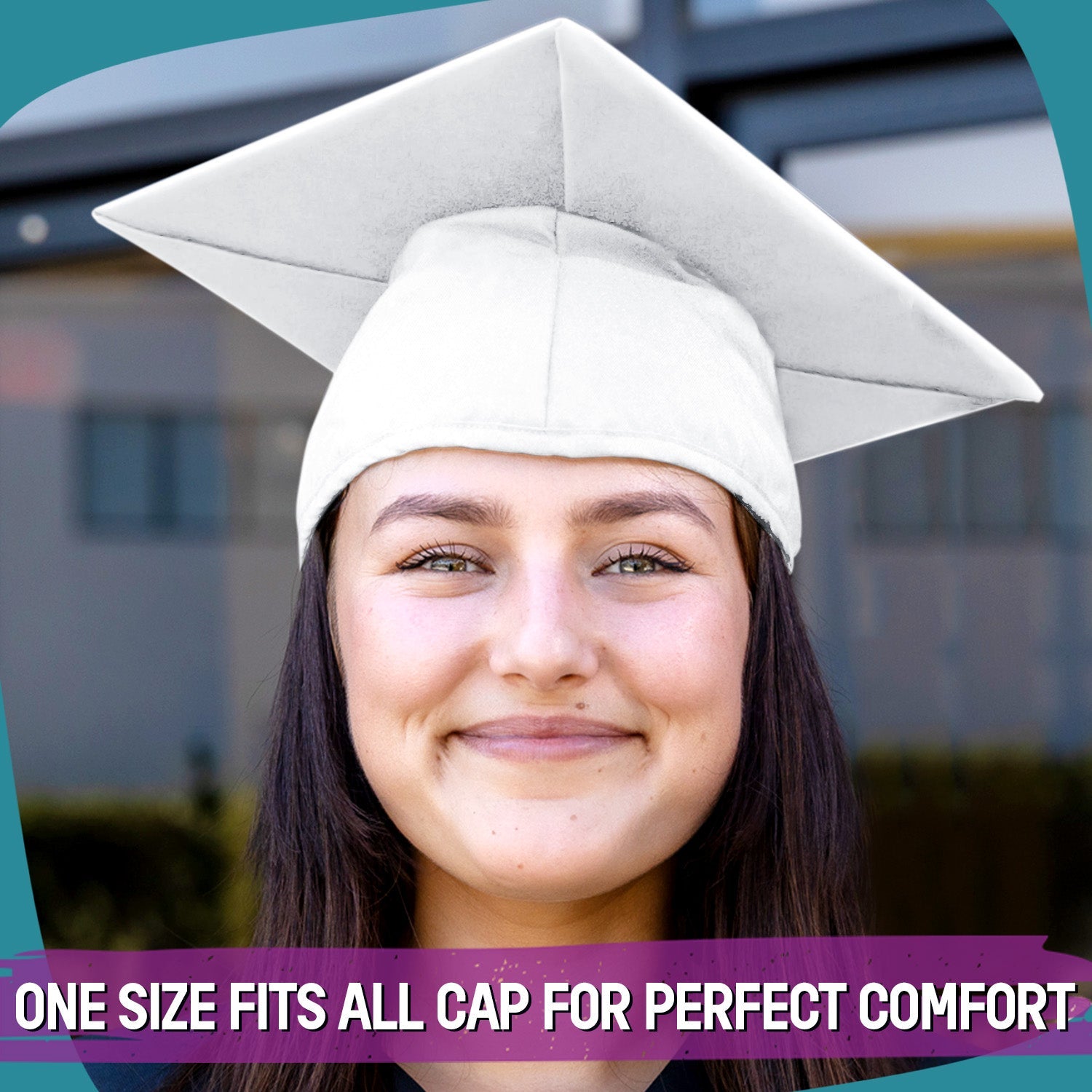 Matte White Graduation Gown & Cap - Endea Graduation