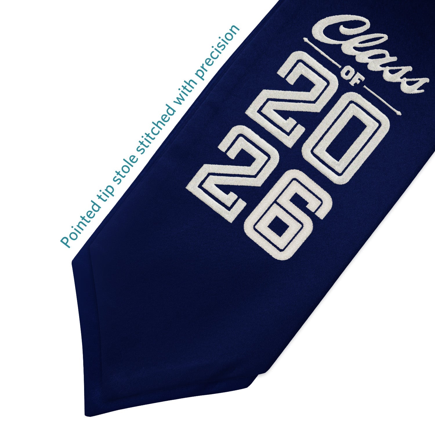Navy Blue Class of 2026 Graduation Stole/Sash with Classic Tips - Endea Graduation