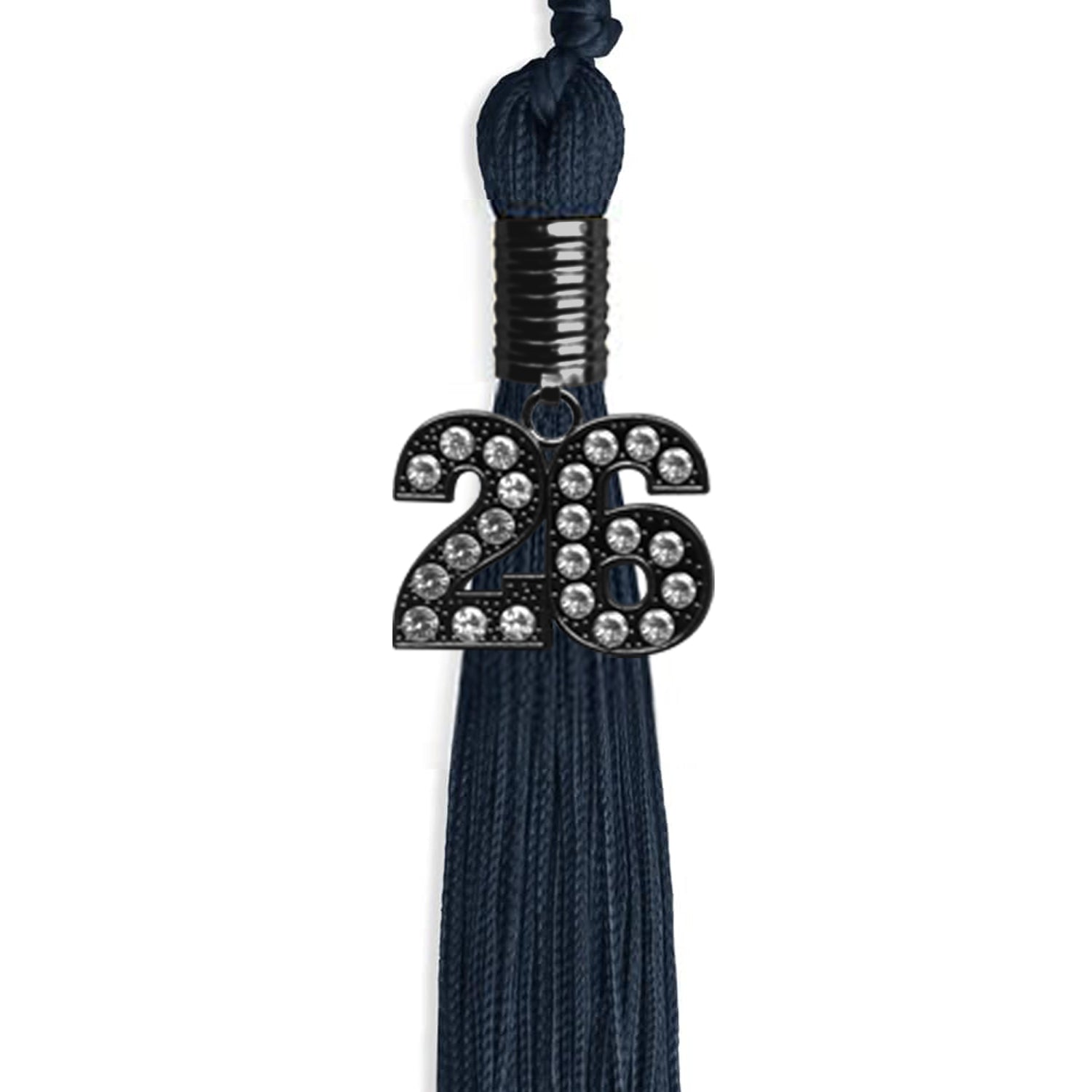 Navy Blue Graduation Tassel with Black Date Drop - Endea Graduation