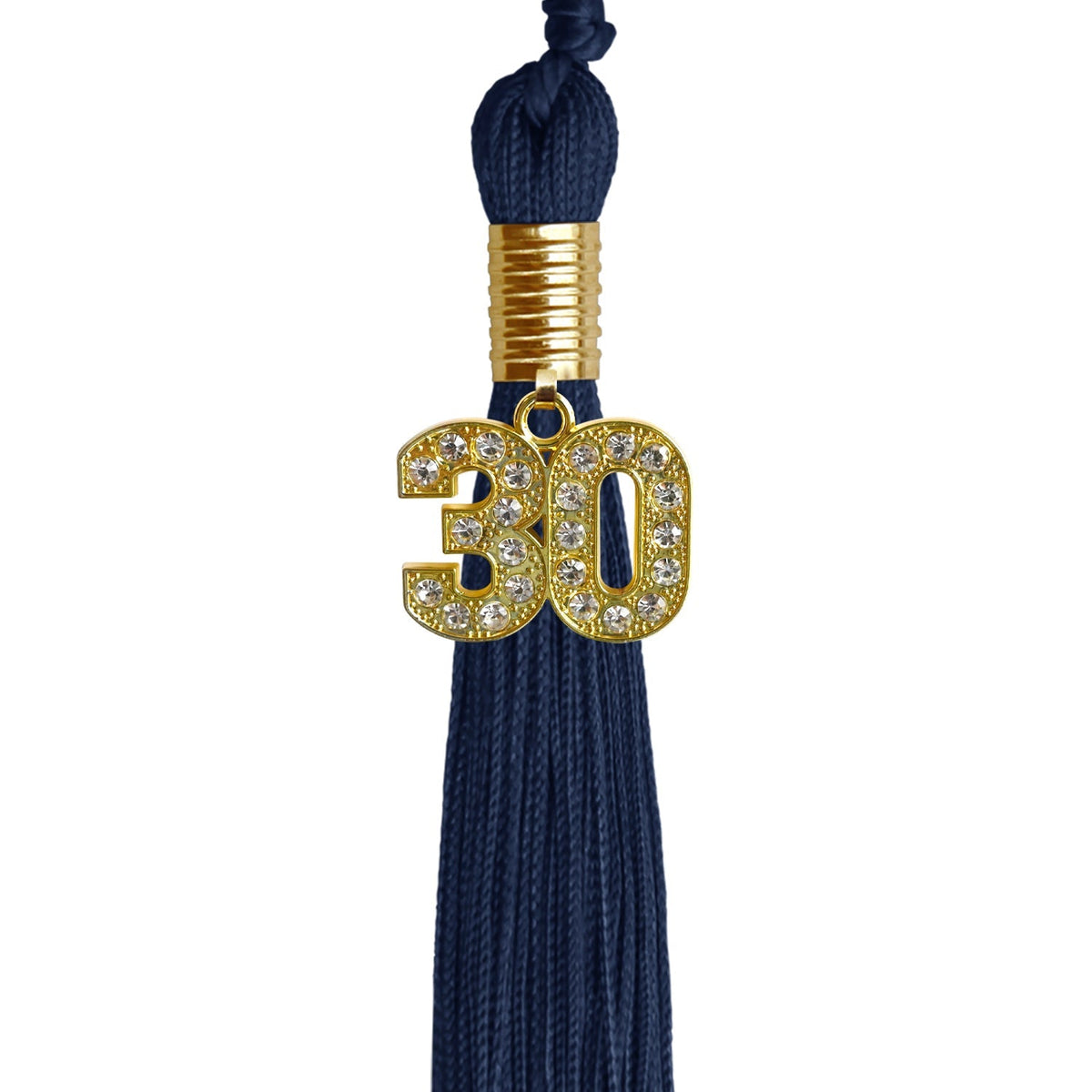 Navy Blue Graduation Tassel with Gold Bling Charm - Endea Graduation
