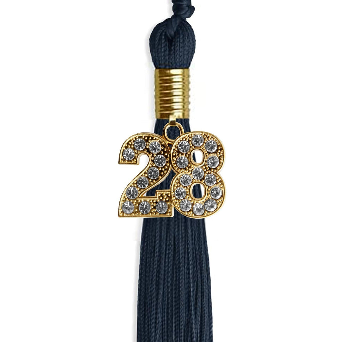 Navy Blue Graduation Tassel with Gold Bling Charm - Endea Graduation