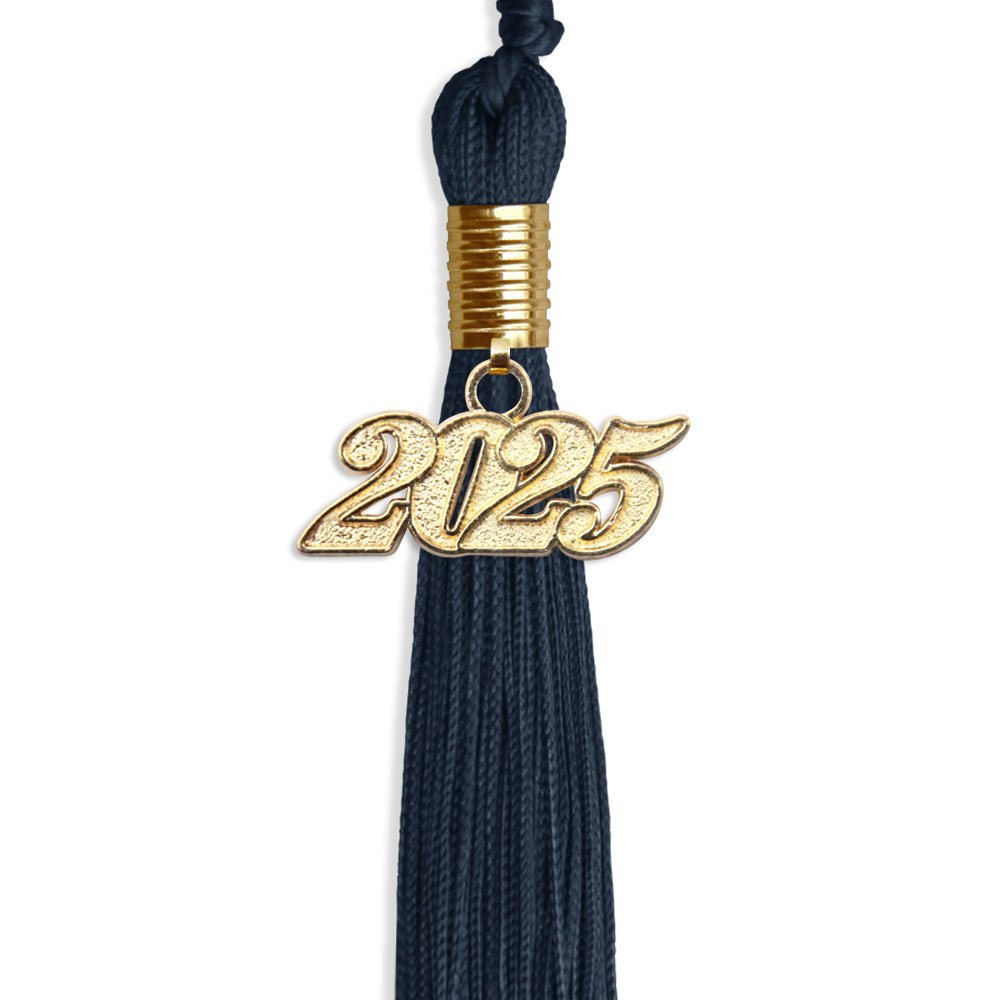 Navy Blue Graduation Tassel with Gold Date Drop - Endea Graduation