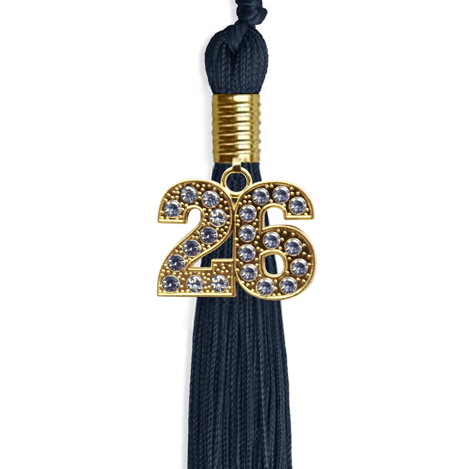 Navy Blue Graduation Tassel with Gold Date Drop - Endea Graduation