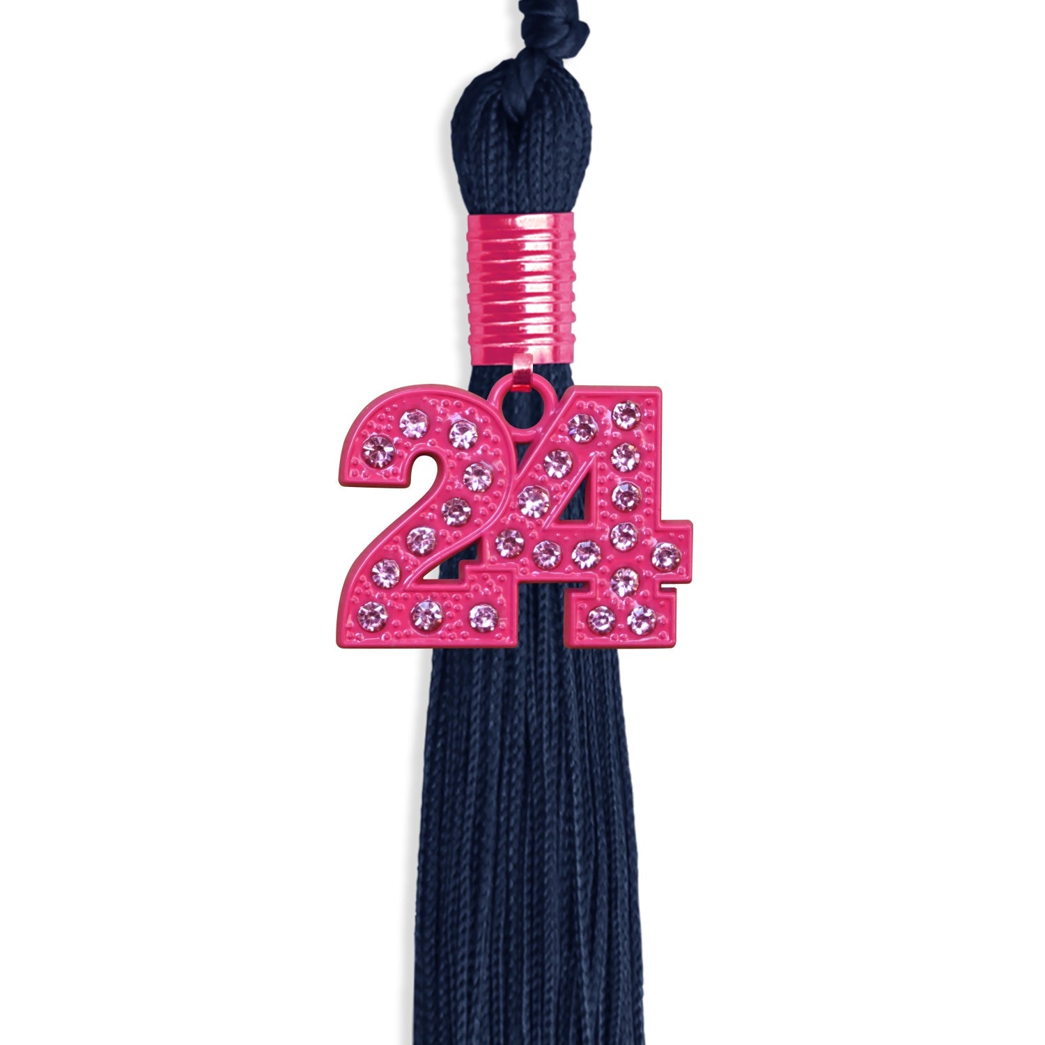 Navy Blue Graduation Tassel with Pink Bling Charm - Endea Graduation