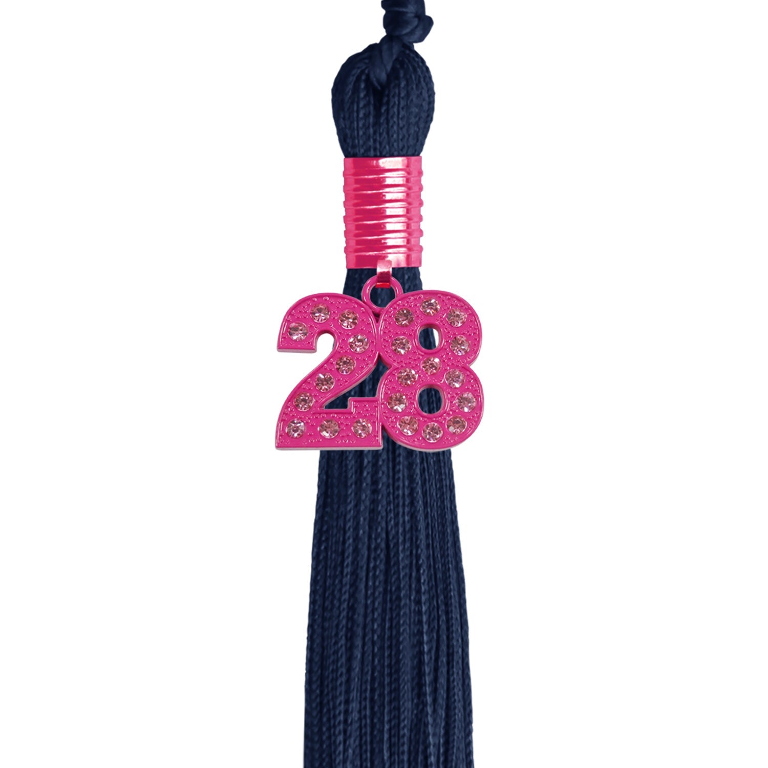 Navy Blue Graduation Tassel with Pink Bling Charm - Endea Graduation