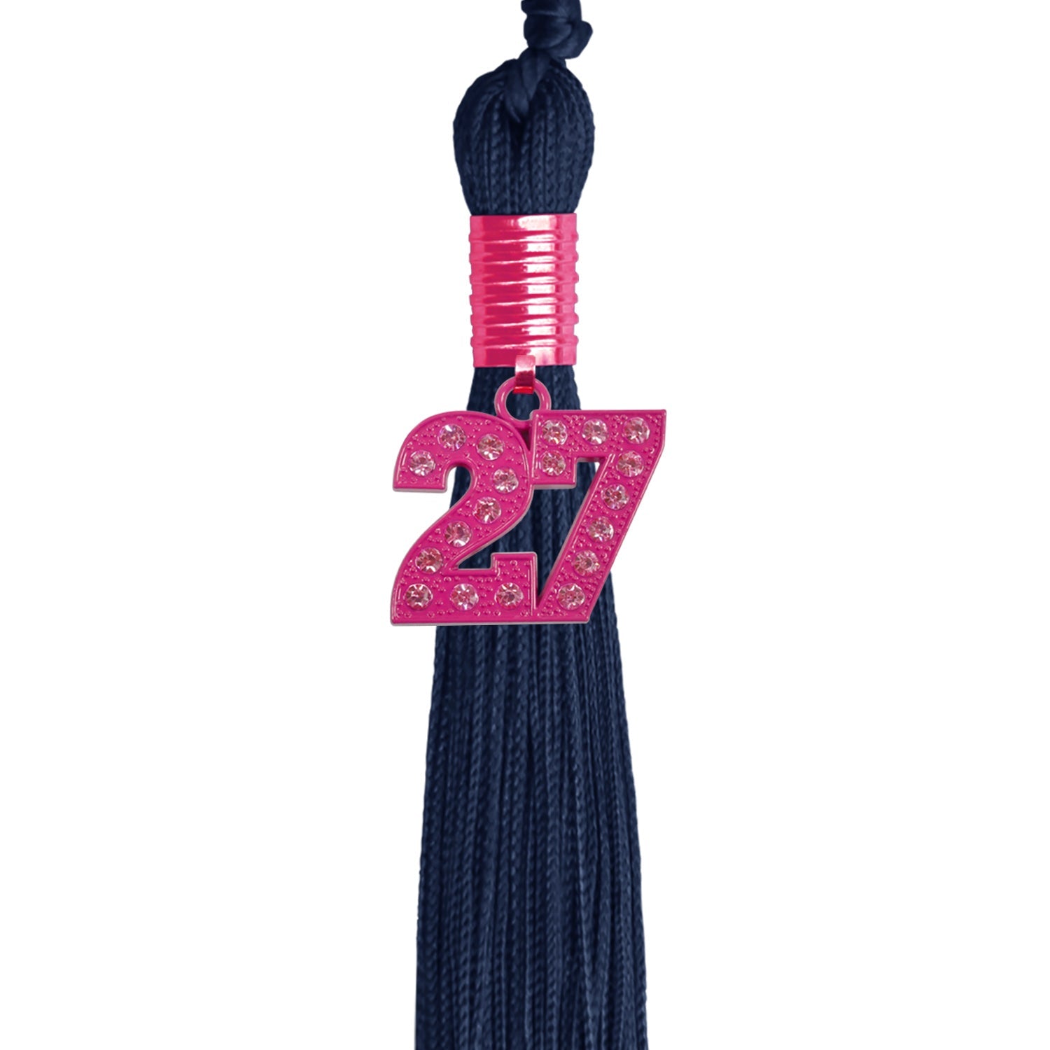 Navy Blue Graduation Tassel with Pink Bling Charm - Endea Graduation