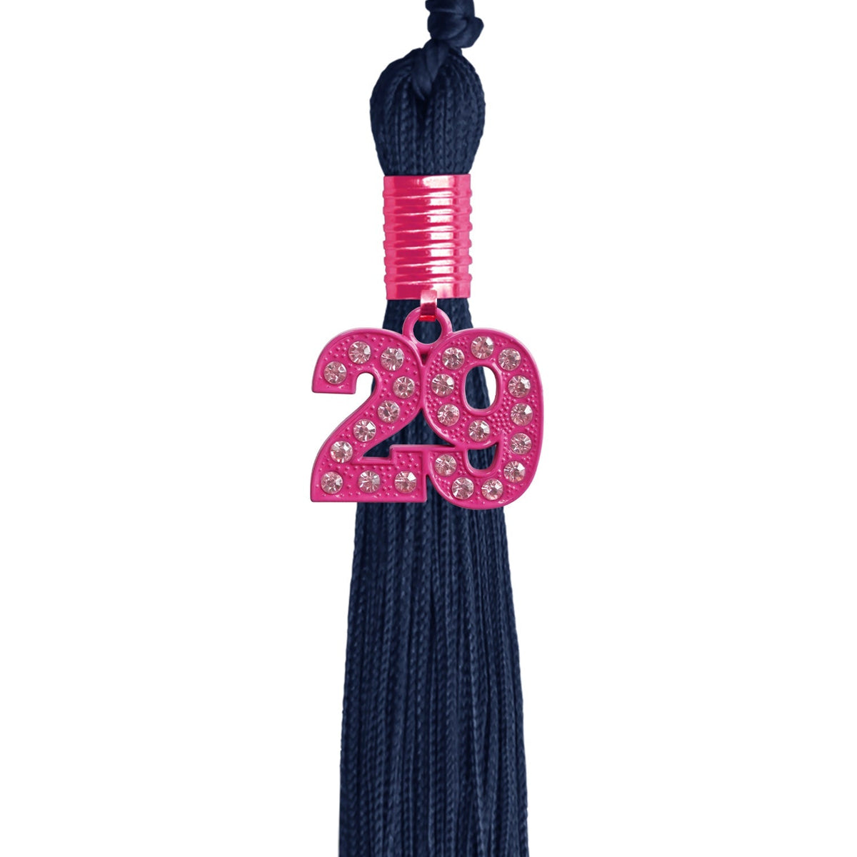Navy Blue Graduation Tassel with Pink Bling Charm - Endea Graduation