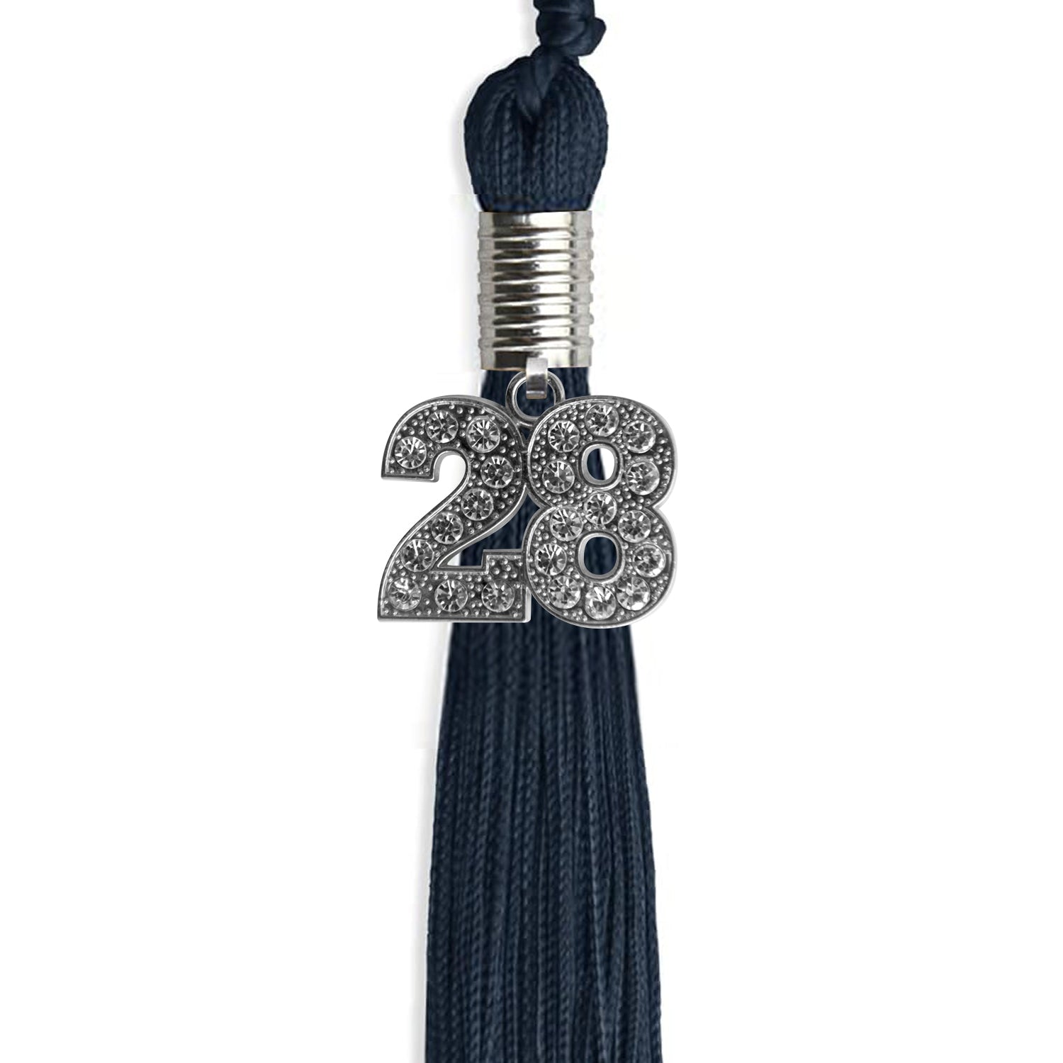 Navy Blue Graduation Tassel with Silver Date Drop - Endea Graduation