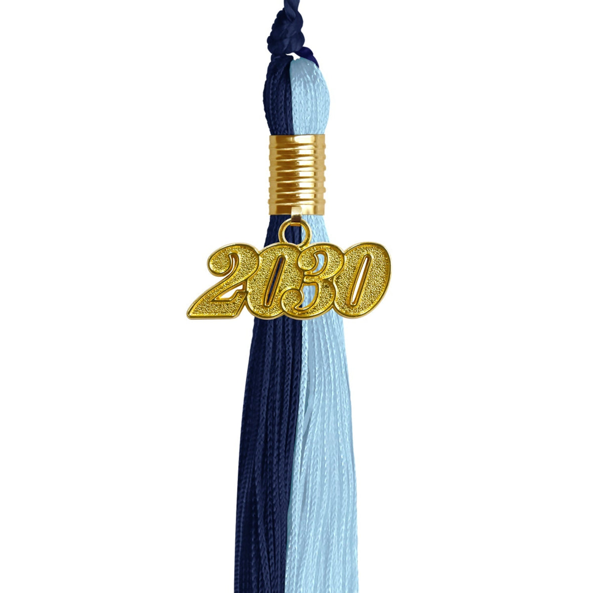 Navy Blue/Light Blue Graduation Tassel with Gold Date Drop - Endea Graduation