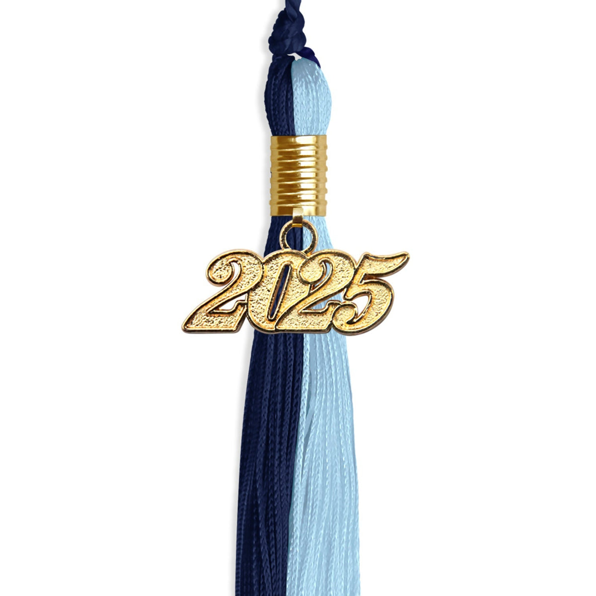Navy Blue/Light Blue Graduation Tassel with Gold Date Drop - Endea Graduation