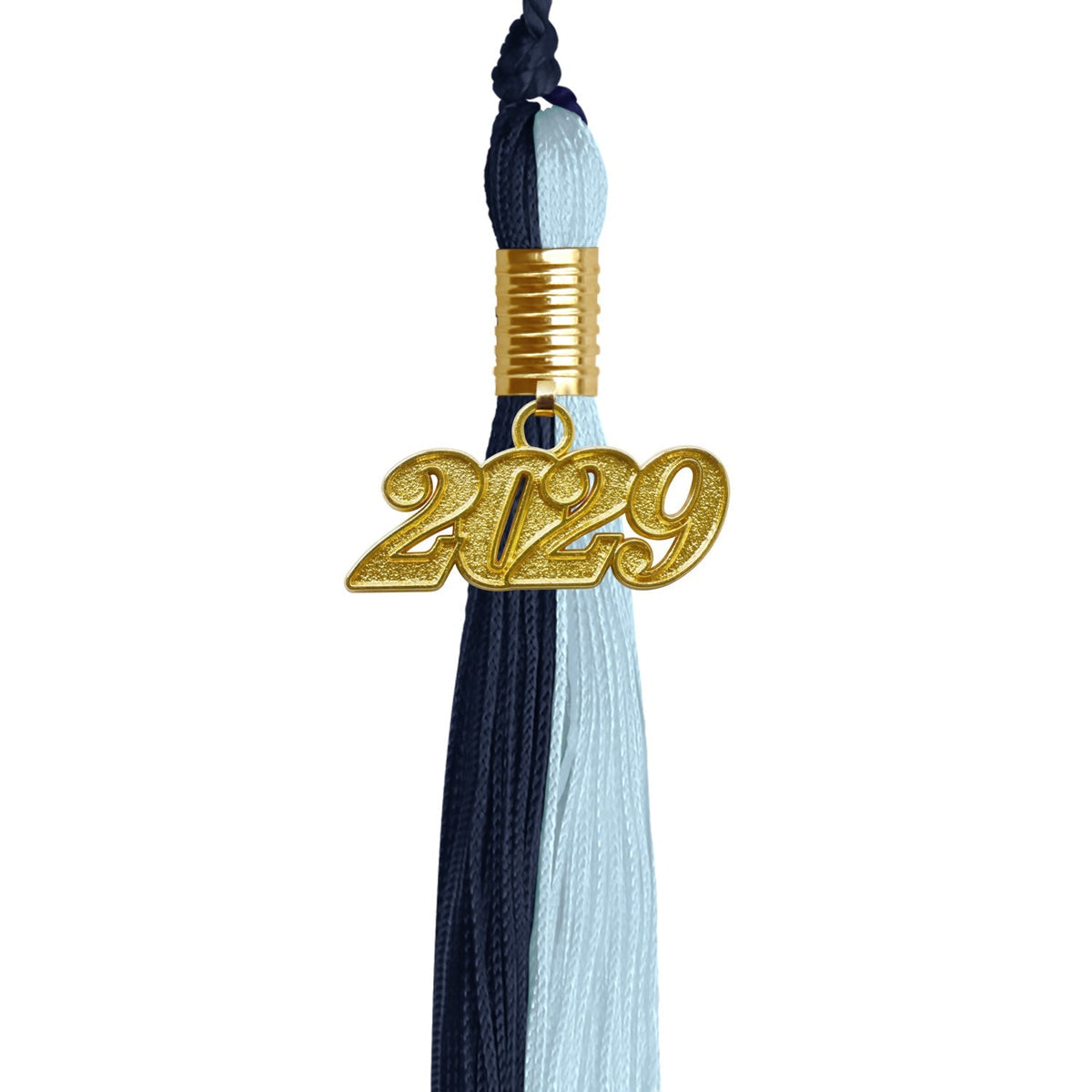 Navy Blue/Light Blue Graduation Tassel with Gold Date Drop - Endea Graduation