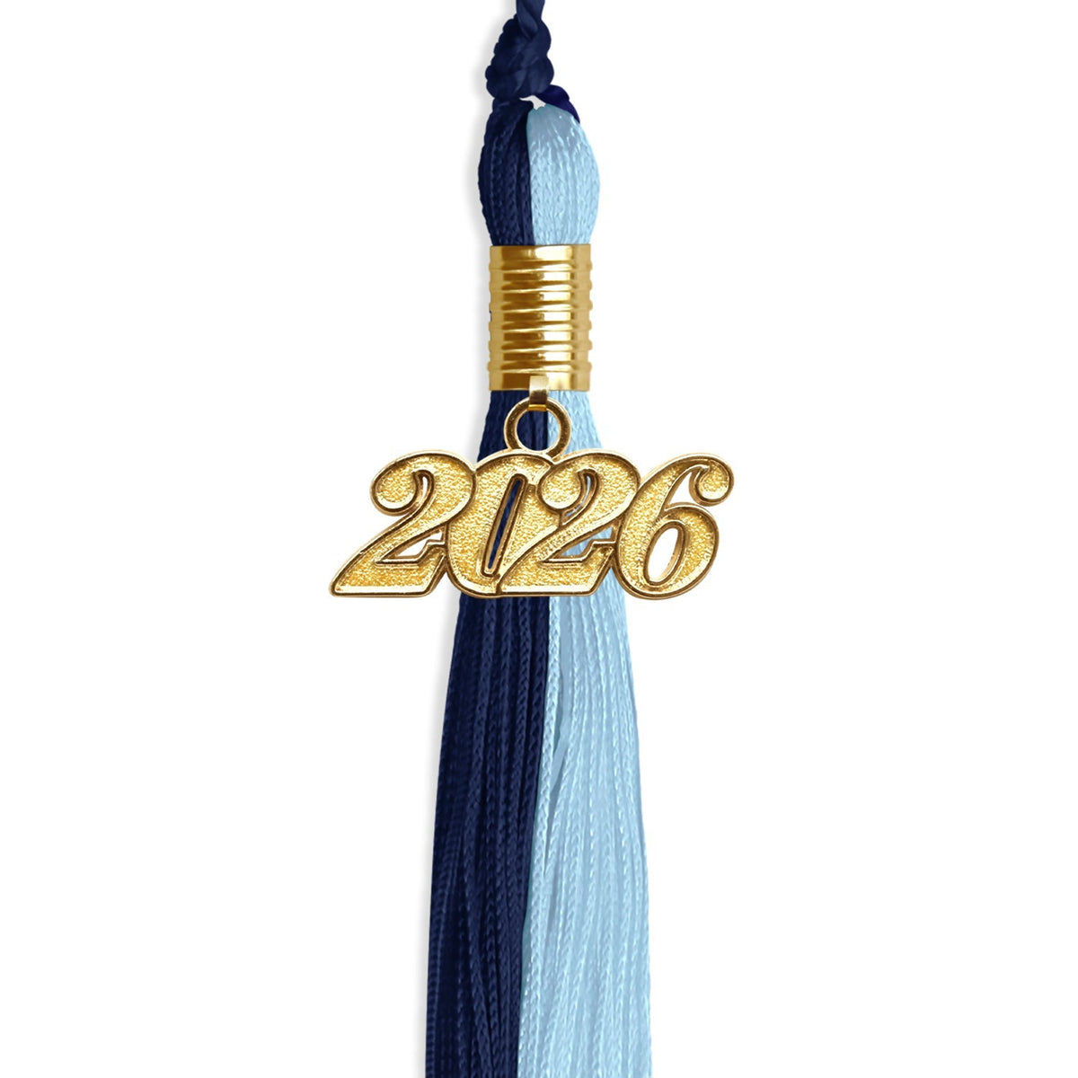 Navy Blue/Light Blue Graduation Tassel with Gold Date Drop - Endea Graduation