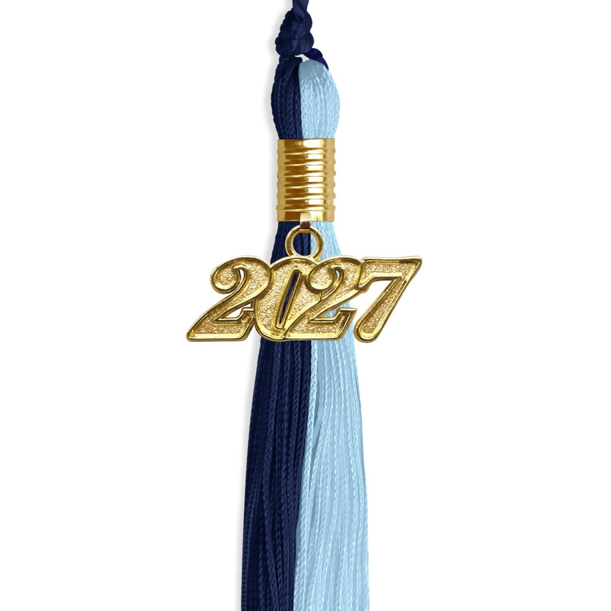Navy Blue/Light Blue Graduation Tassel with Gold Date Drop - Endea Graduation