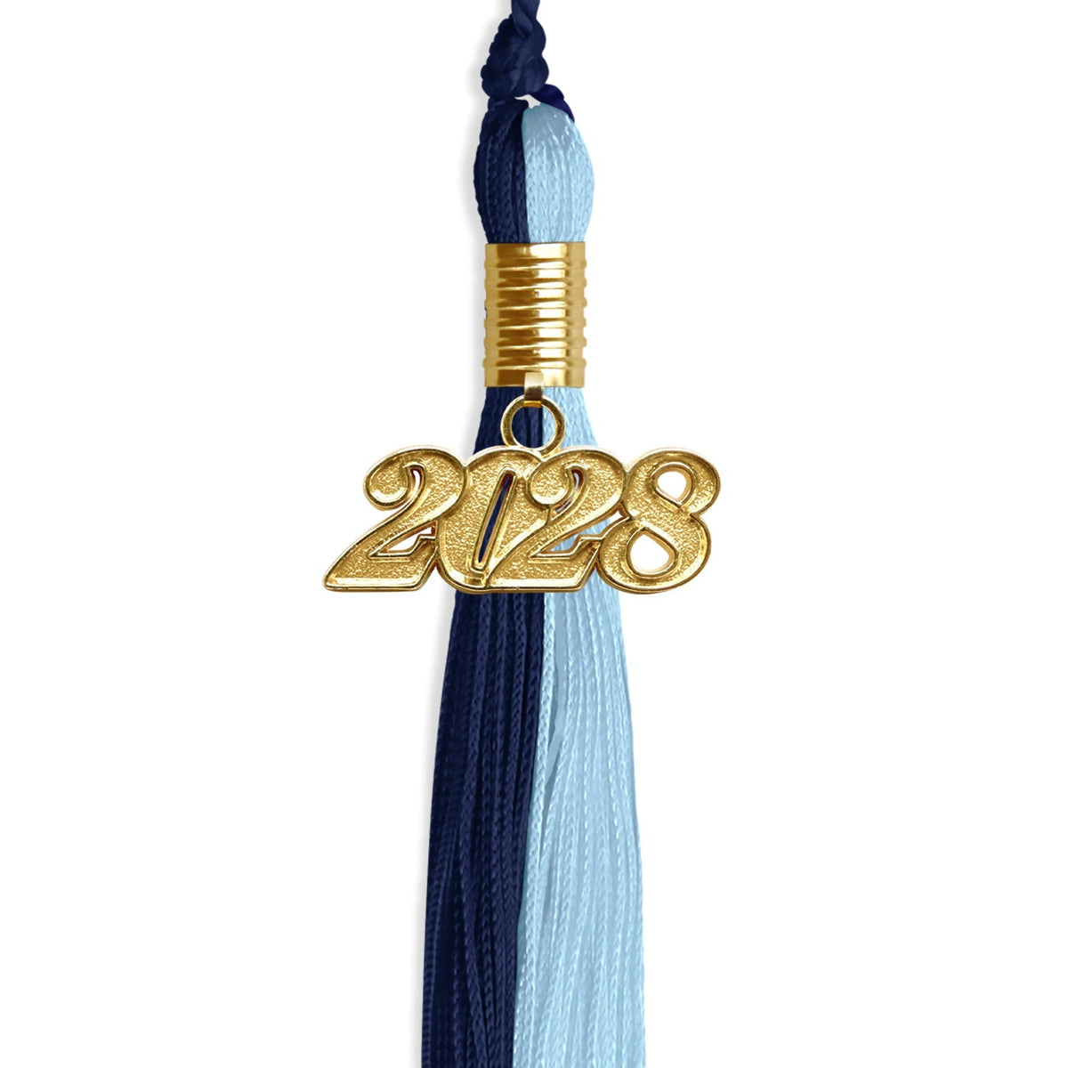 Navy Blue/Light Blue Graduation Tassel with Gold Date Drop - Endea Graduation
