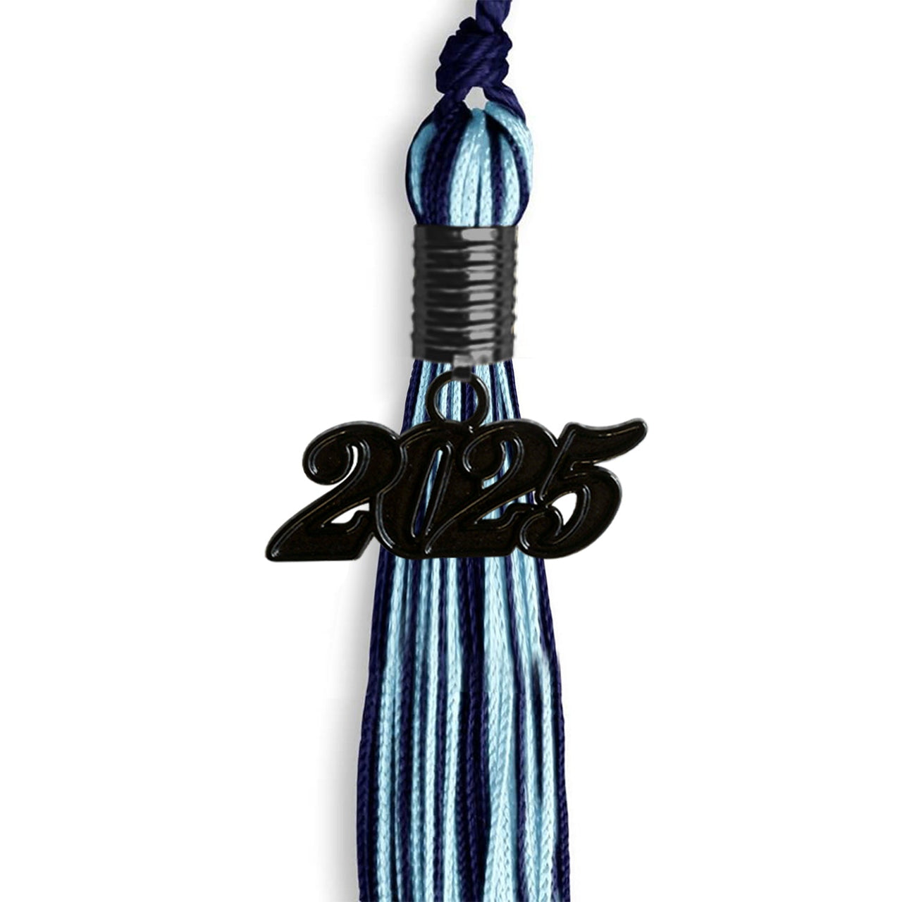 Navy Blue/Light Blue Mixed Color Graduation Tassel with Black Date Drop - Endea Graduation
