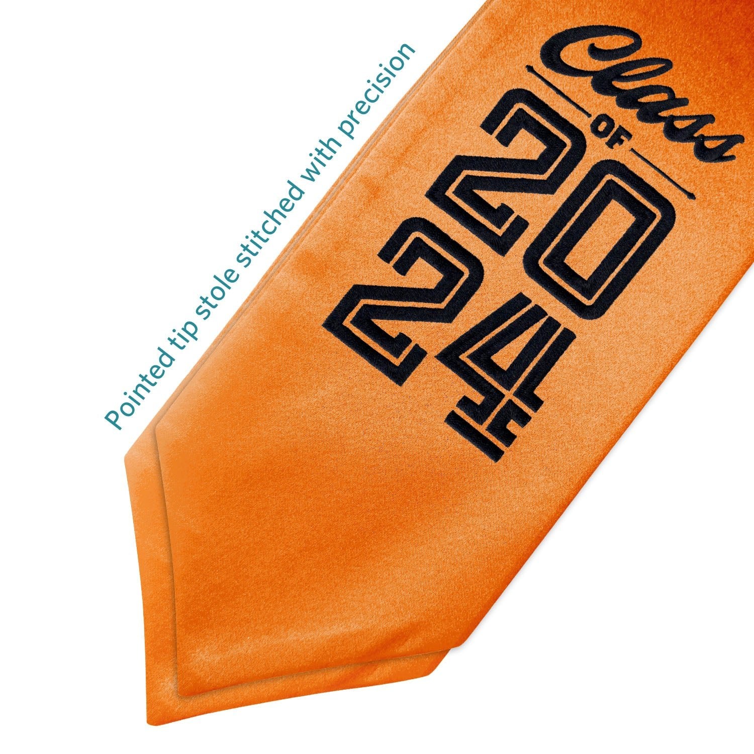 Orange Class of 2024 Graduation Stole/Sash with Classic Tips - Endea Graduation