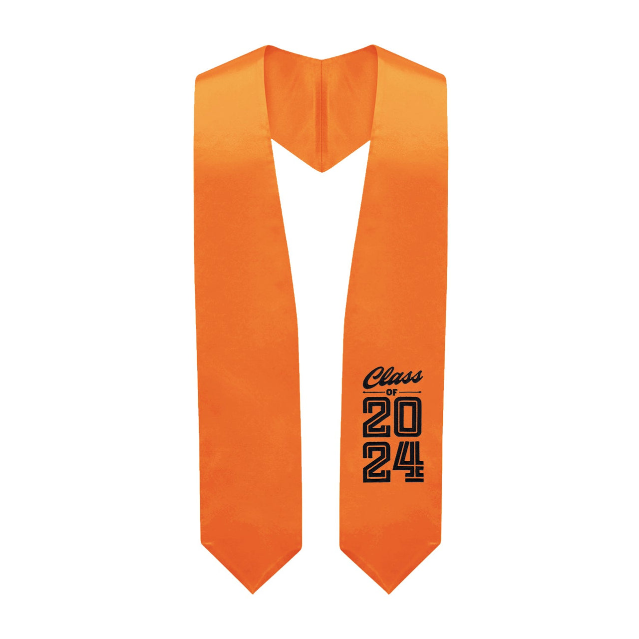 Orange Class of 2024 Graduation Stole/Sash with Classic Tips - Endea Graduation