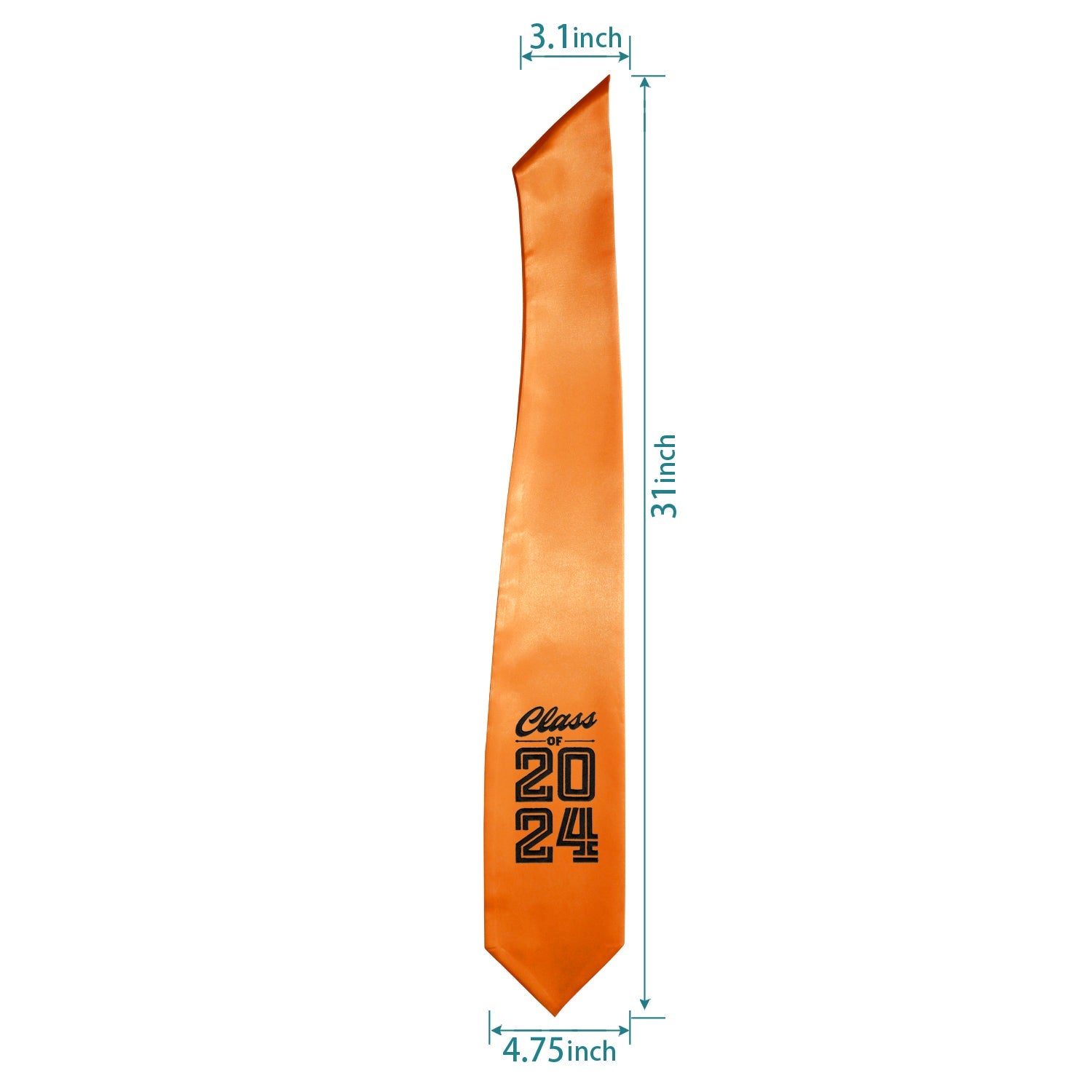 Orange Class of 2024 Graduation Stole/Sash with Classic Tips - Endea Graduation