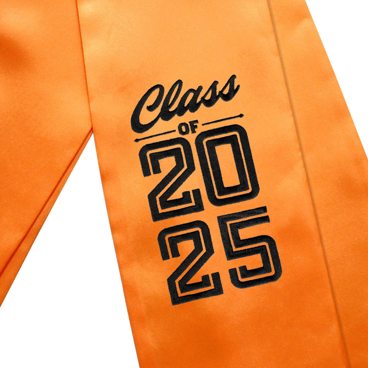 Orange Class of 2025 Graduation Stole/Sash with Classic Tips - Endea Graduation
