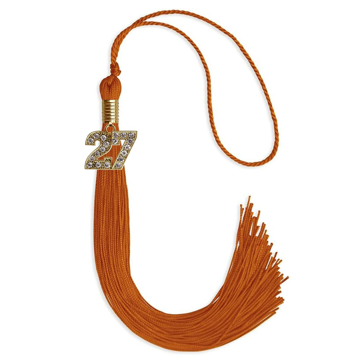 Orange Graduation Tassel with Gold Bling Charm - Endea Graduation