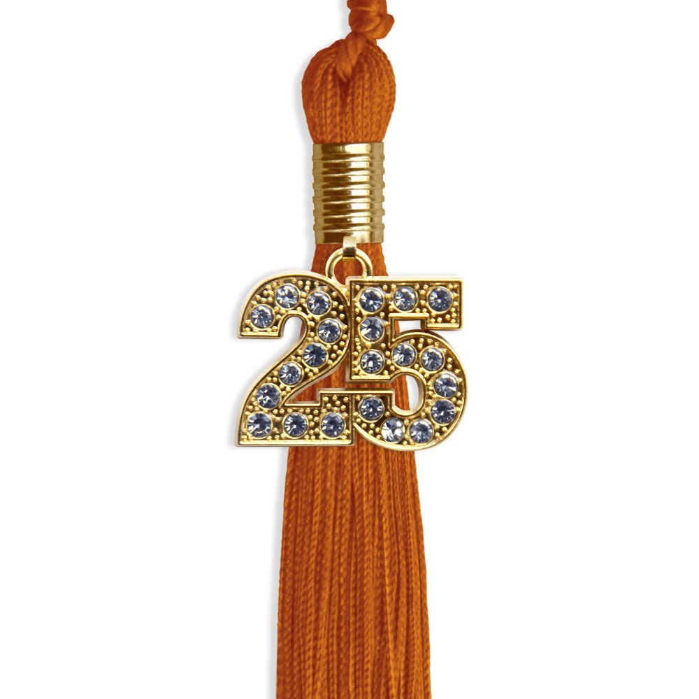 Orange Graduation Tassel with Gold Bling Charm - Endea Graduation