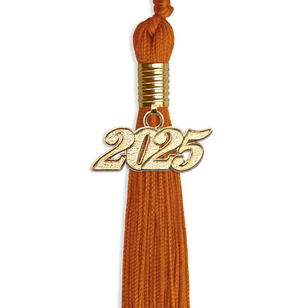 Orange Graduation Tassel with Gold Date Drop - Endea Graduation