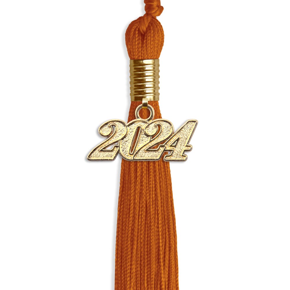 Orange Graduation Tassel with Gold Date Drop - Endea Graduation