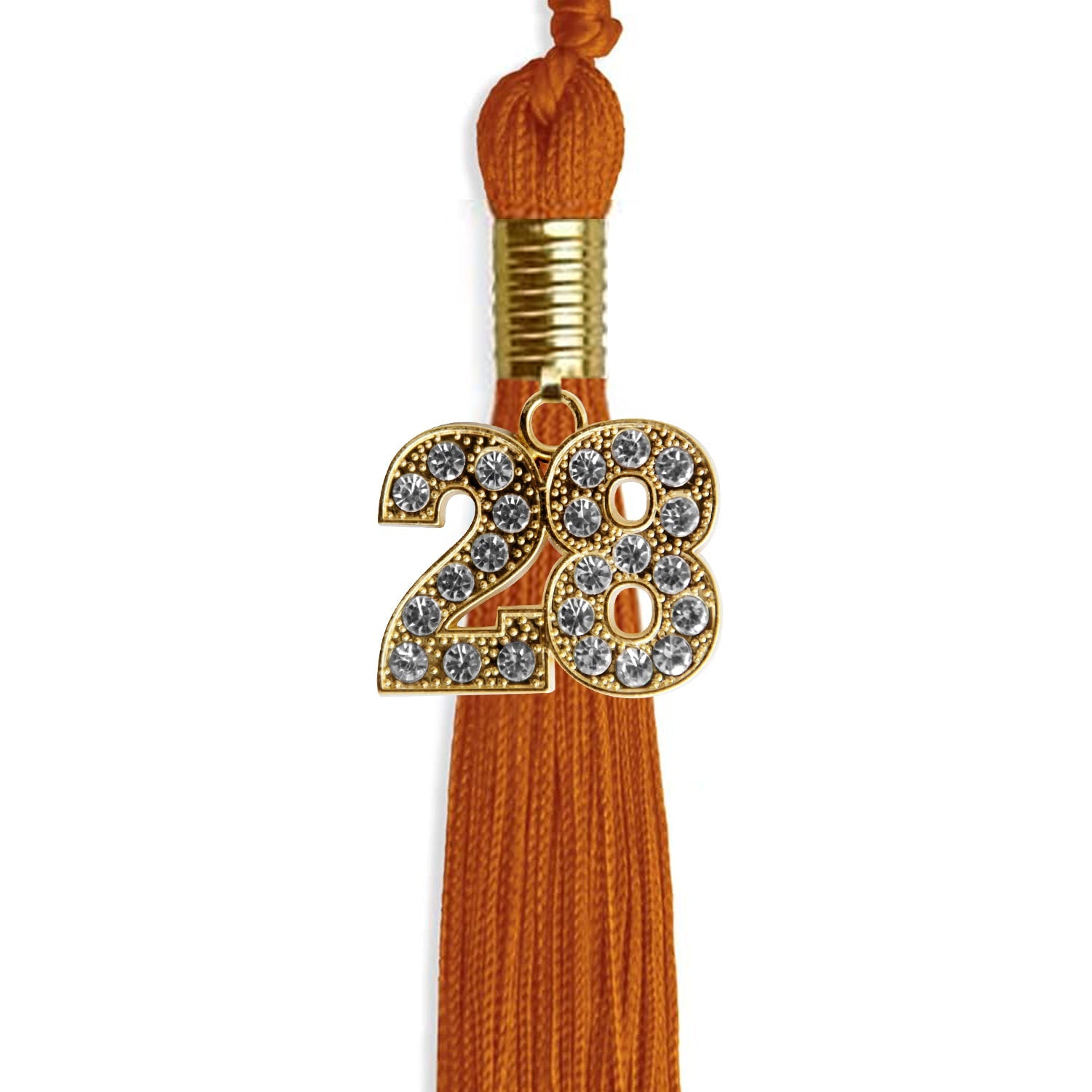 Orange Graduation Tassel with Gold Date Drop - Endea Graduation