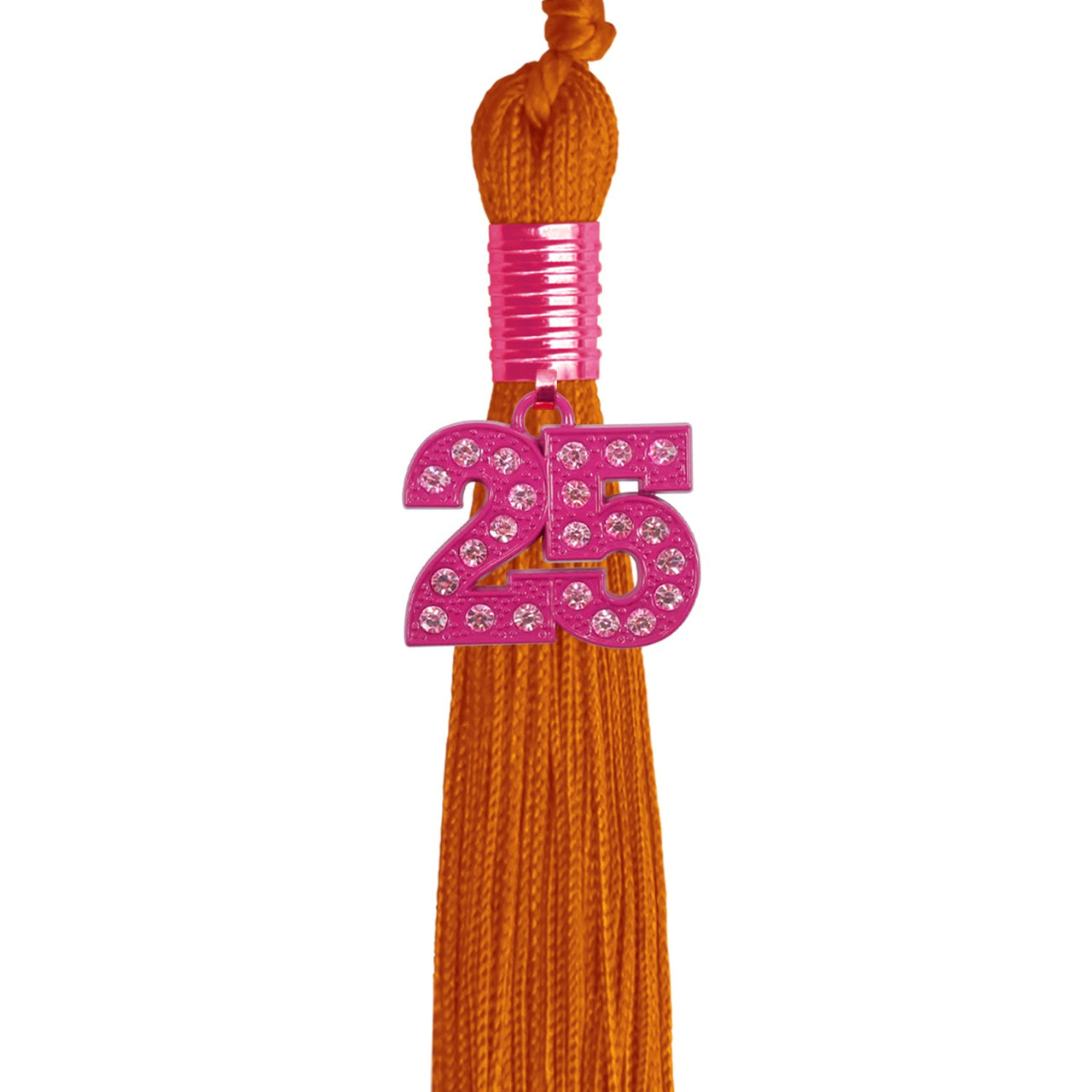 Orange Graduation Tassel with Pink Bling Charm - Endea Graduation