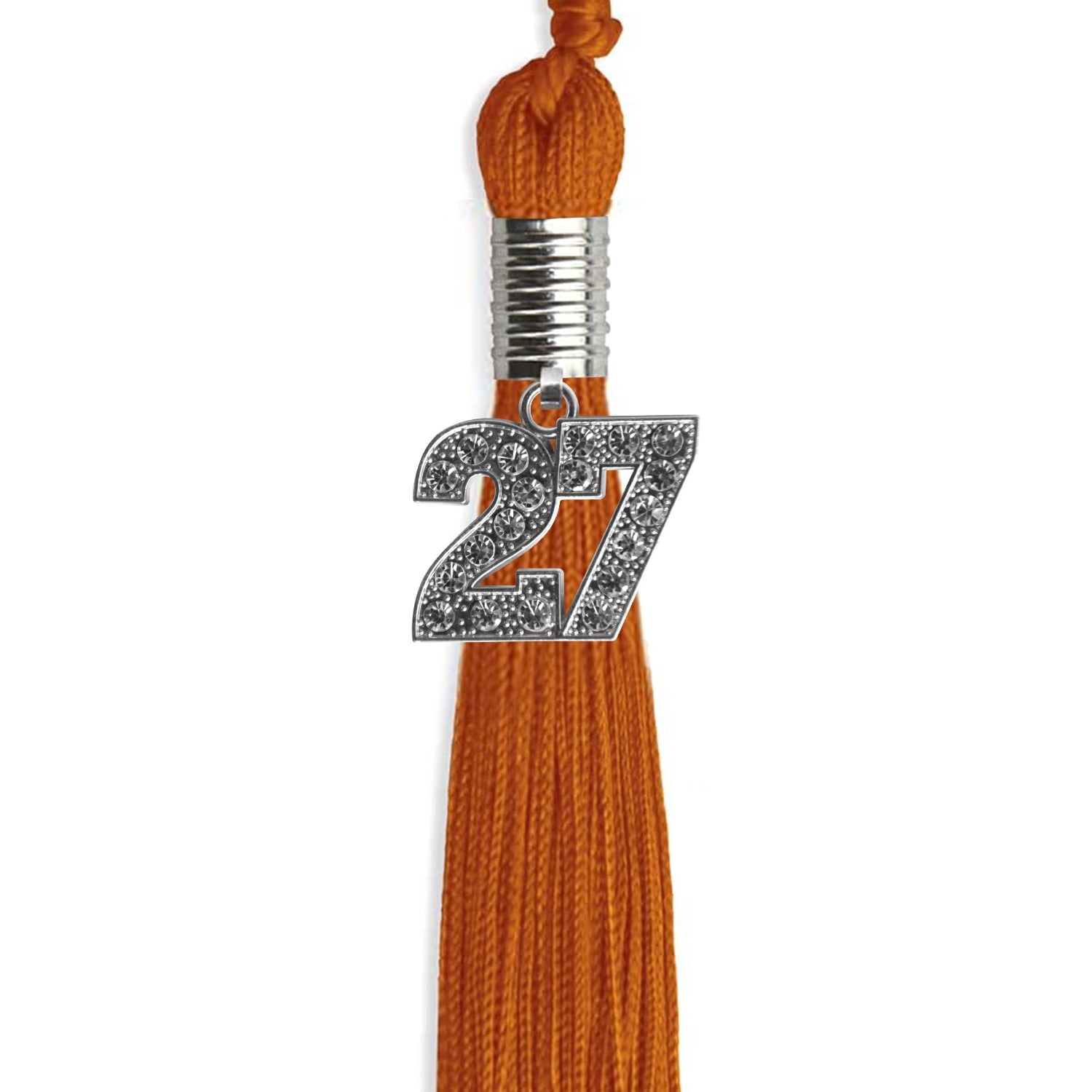 Orange Graduation Tassel with Silver Date Drop - Endea Graduation