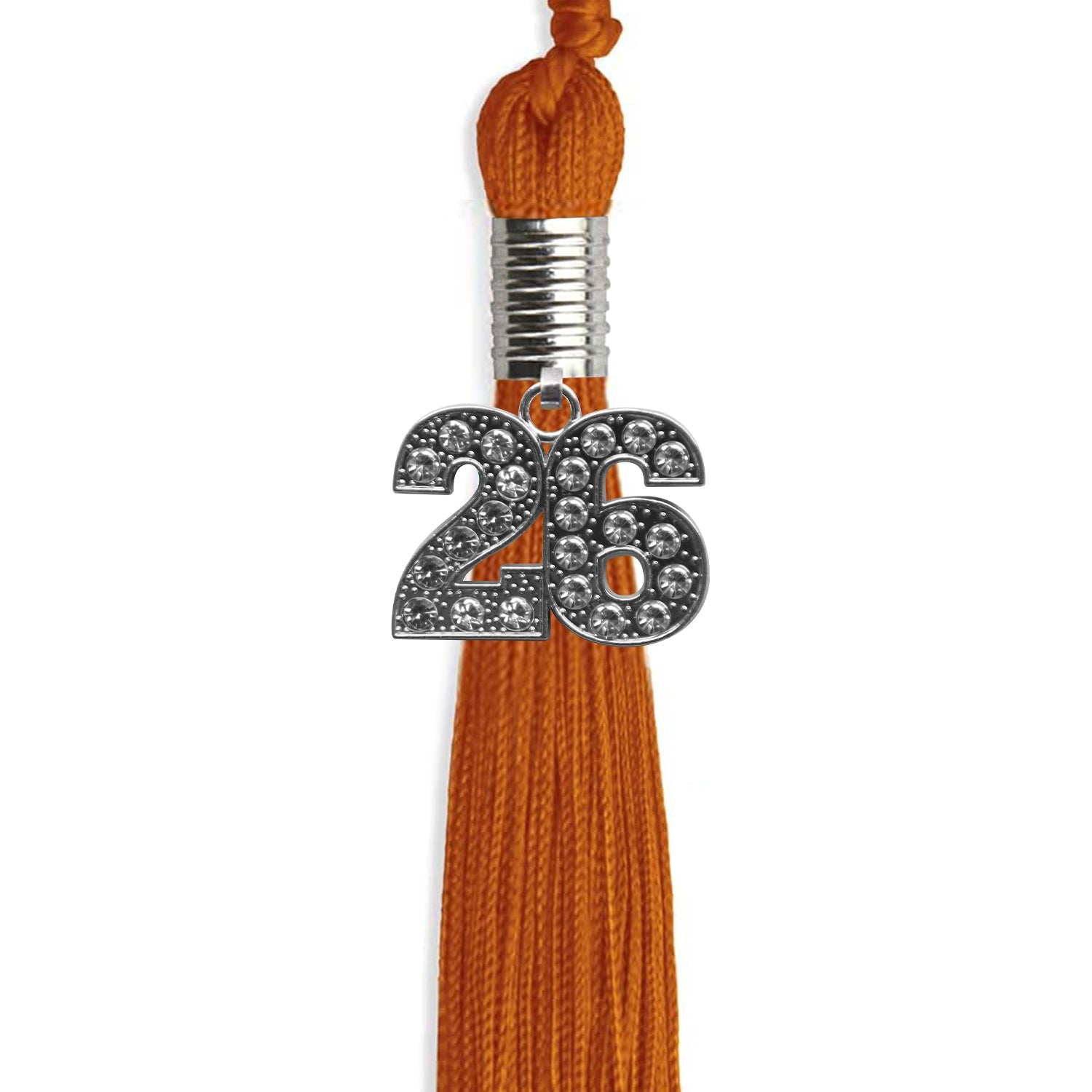 Orange Graduation Tassel with Silver Date Drop - Endea Graduation