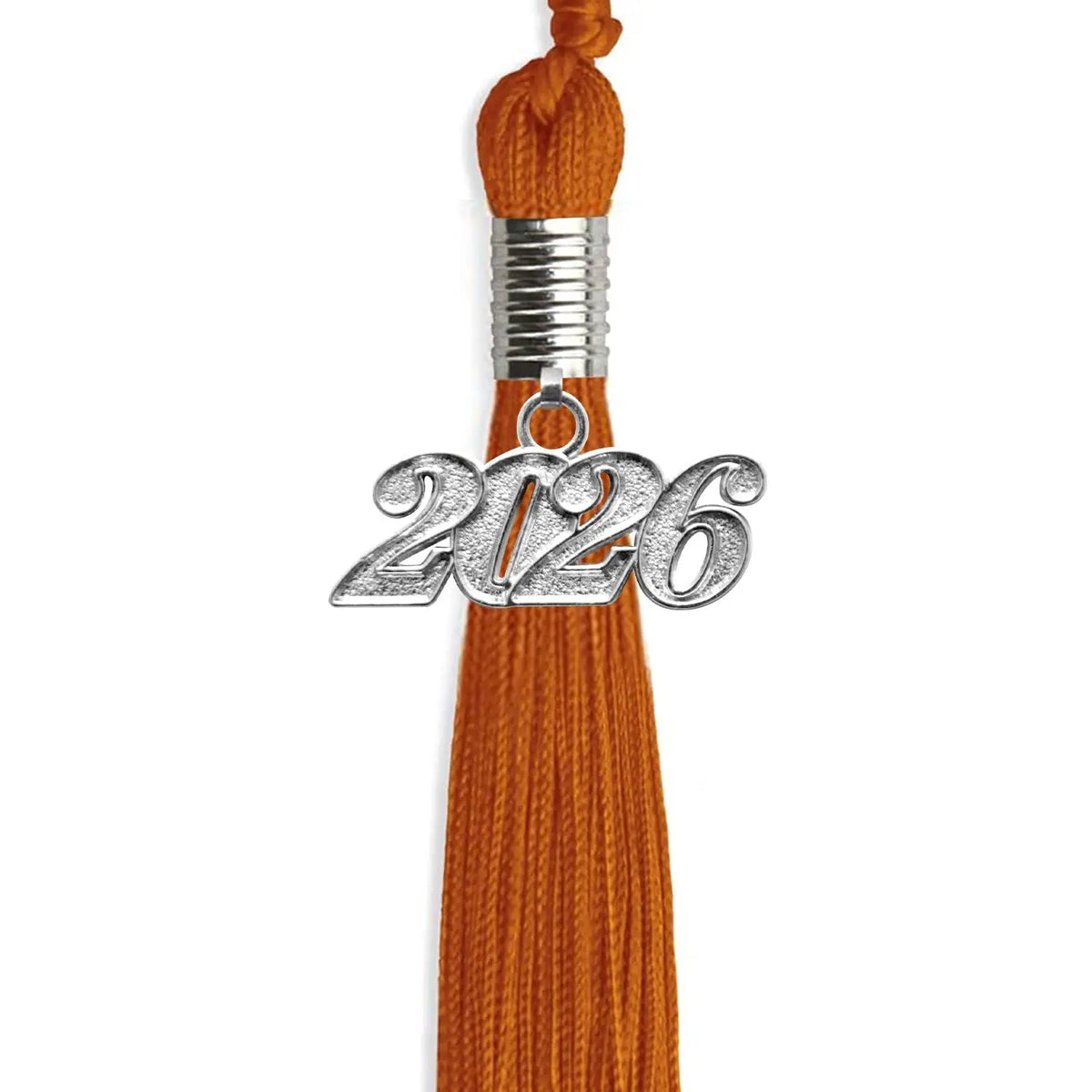 Orange Graduation Tassel with Silver Date Drop by Endea Graduation