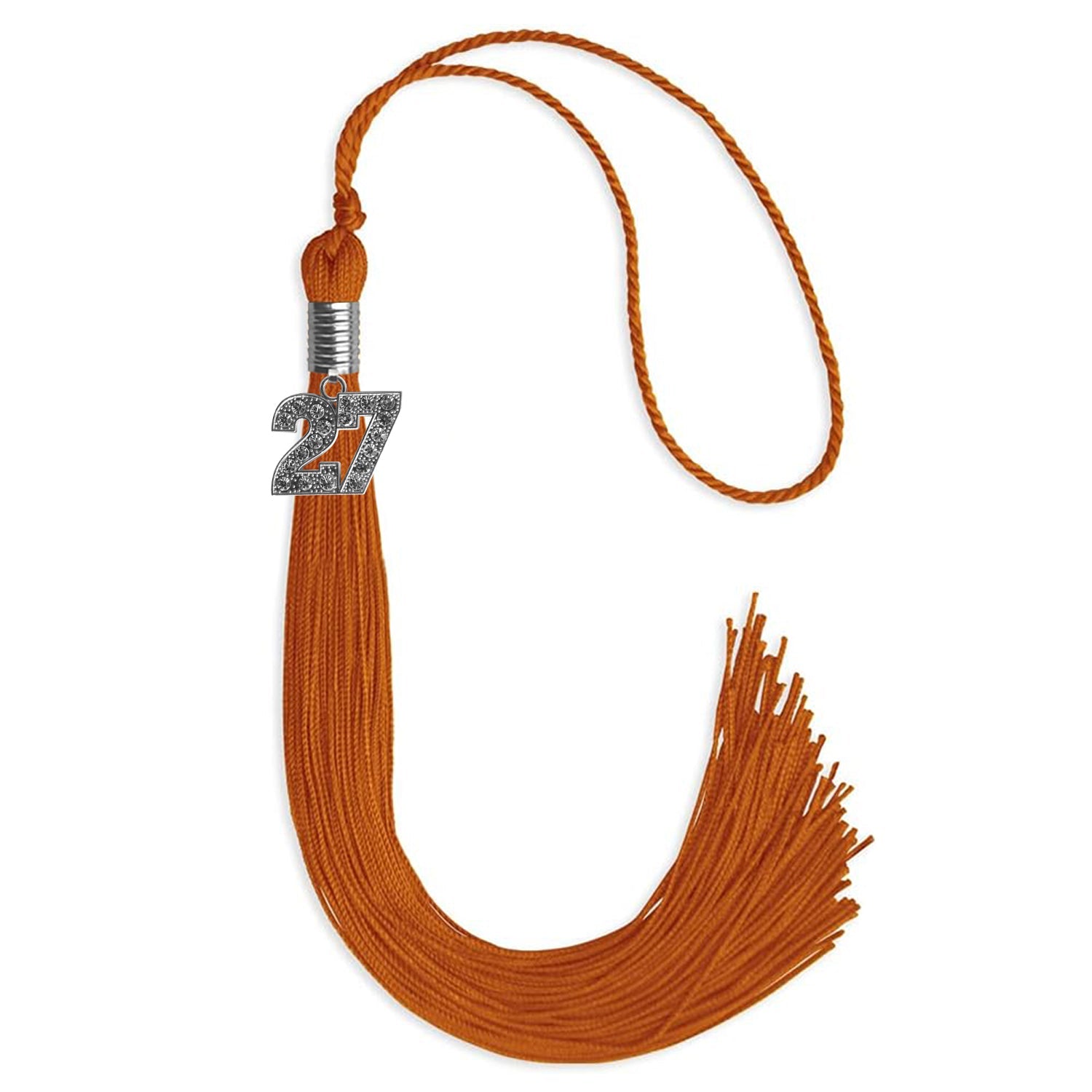 Orange Graduation Tassel with Silver Date Drop - Endea Graduation