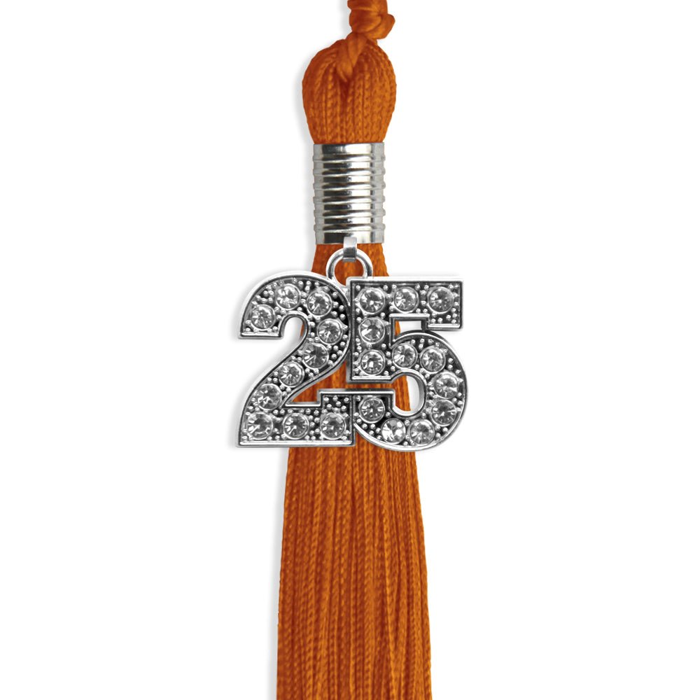 Orange Graduation Tassel with Silver Date Drop - Endea Graduation