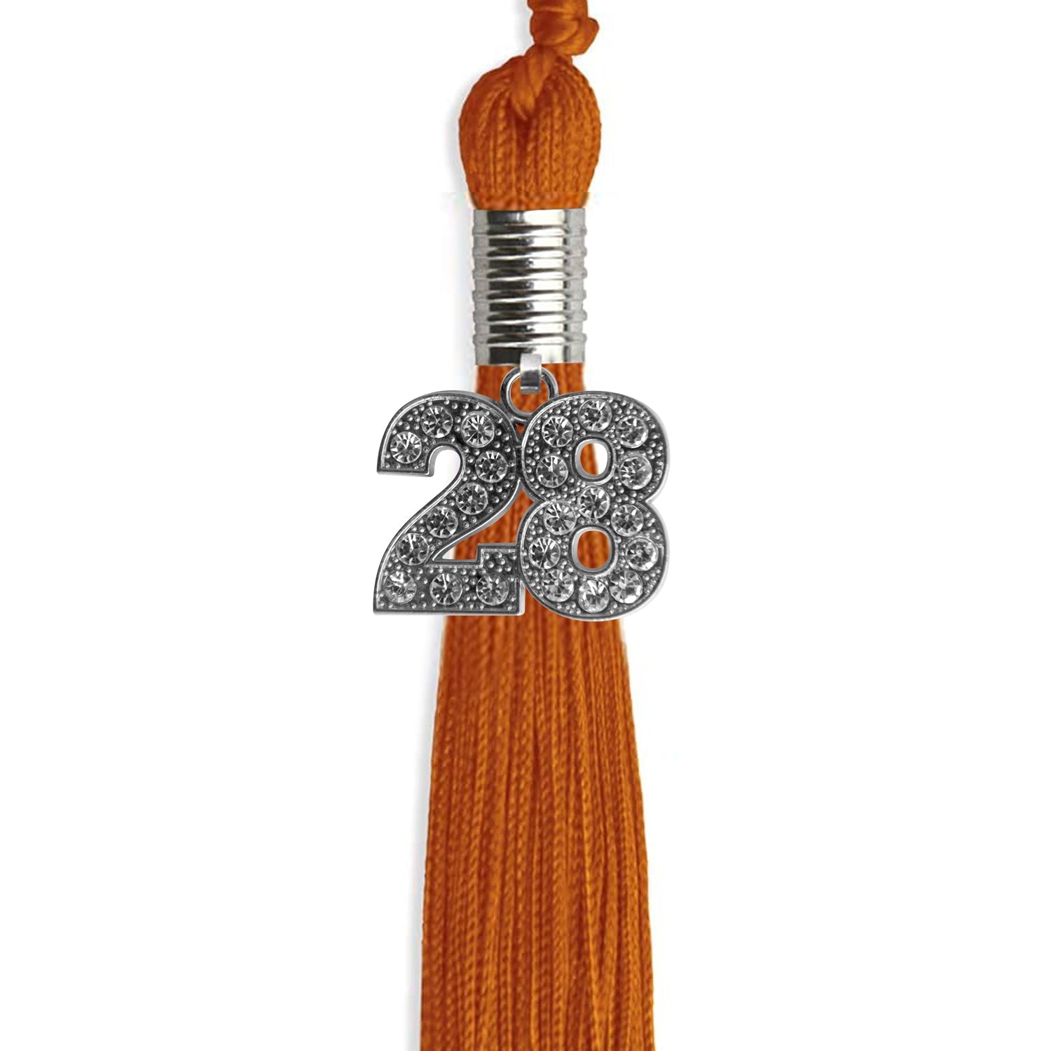 Orange Graduation Tassel with Silver Date Drop - Endea Graduation