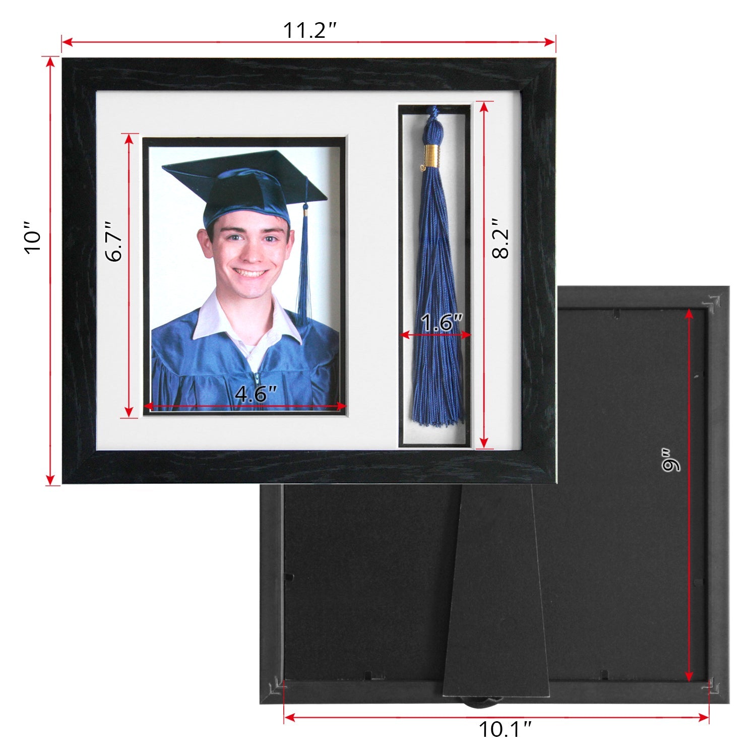 Picture Frame and Tassel Holder 11.2"x10" with Shatter - Resistant Glass - Endea Graduation