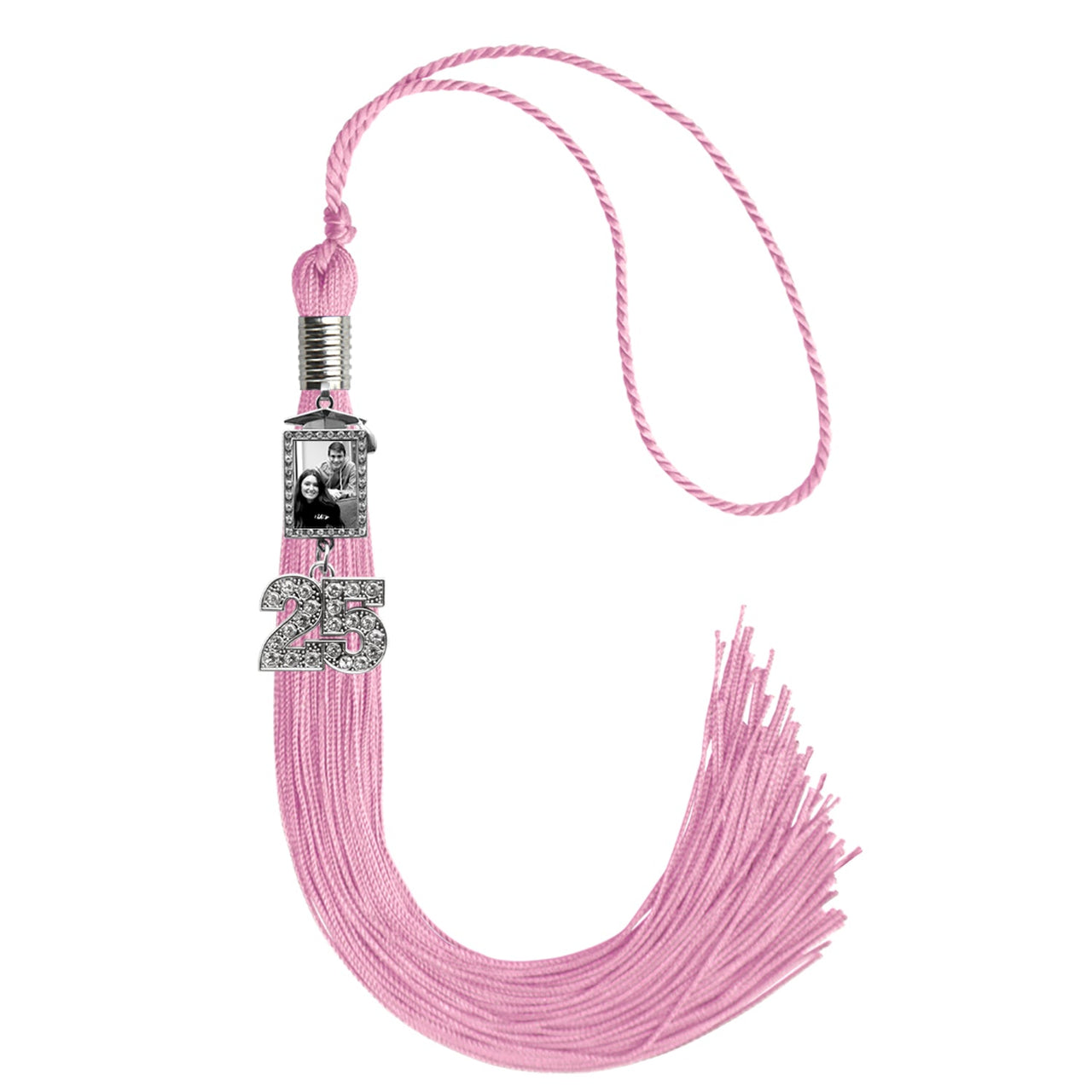 Pink Tassel with Photo Frame Charm and Bling Charm - Endea Graduation