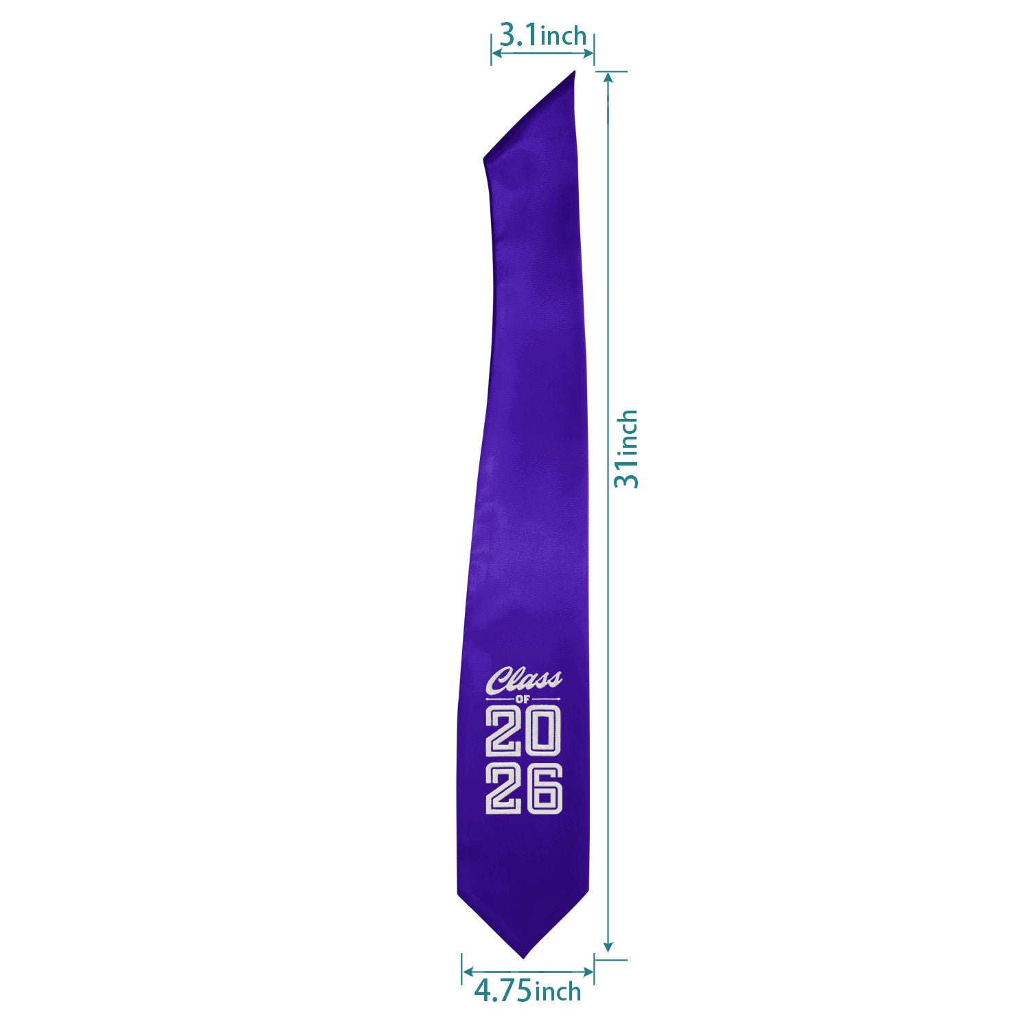 Purple Class of 2026 Graduation Stole/Sash with Classic Tips - Endea Graduation