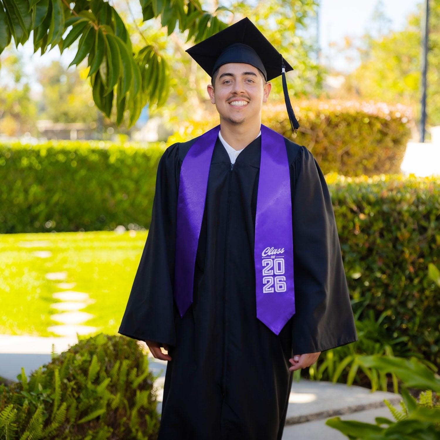 Purple Class of 2026 Graduation Stole/Sash with Classic Tips - Endea Graduation
