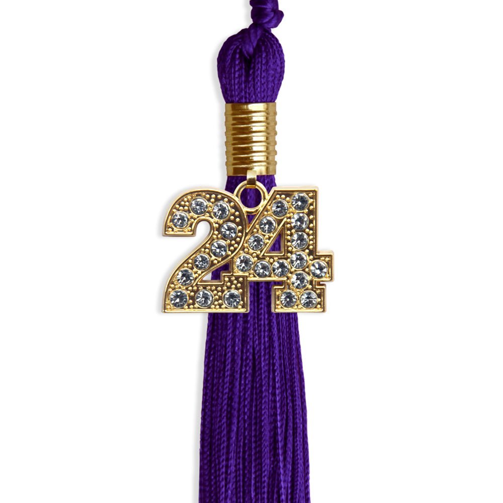 Purple Graduation Tassel with Gold Bling Charm - Endea Graduation