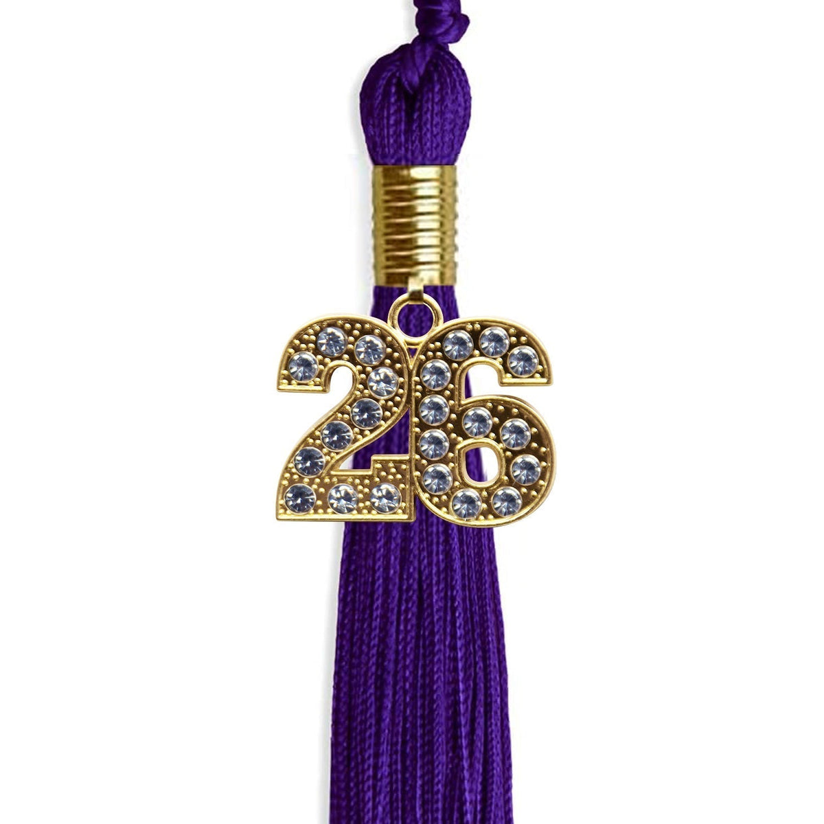 Purple Graduation Tassel with Gold Bling Charm - Endea Graduation