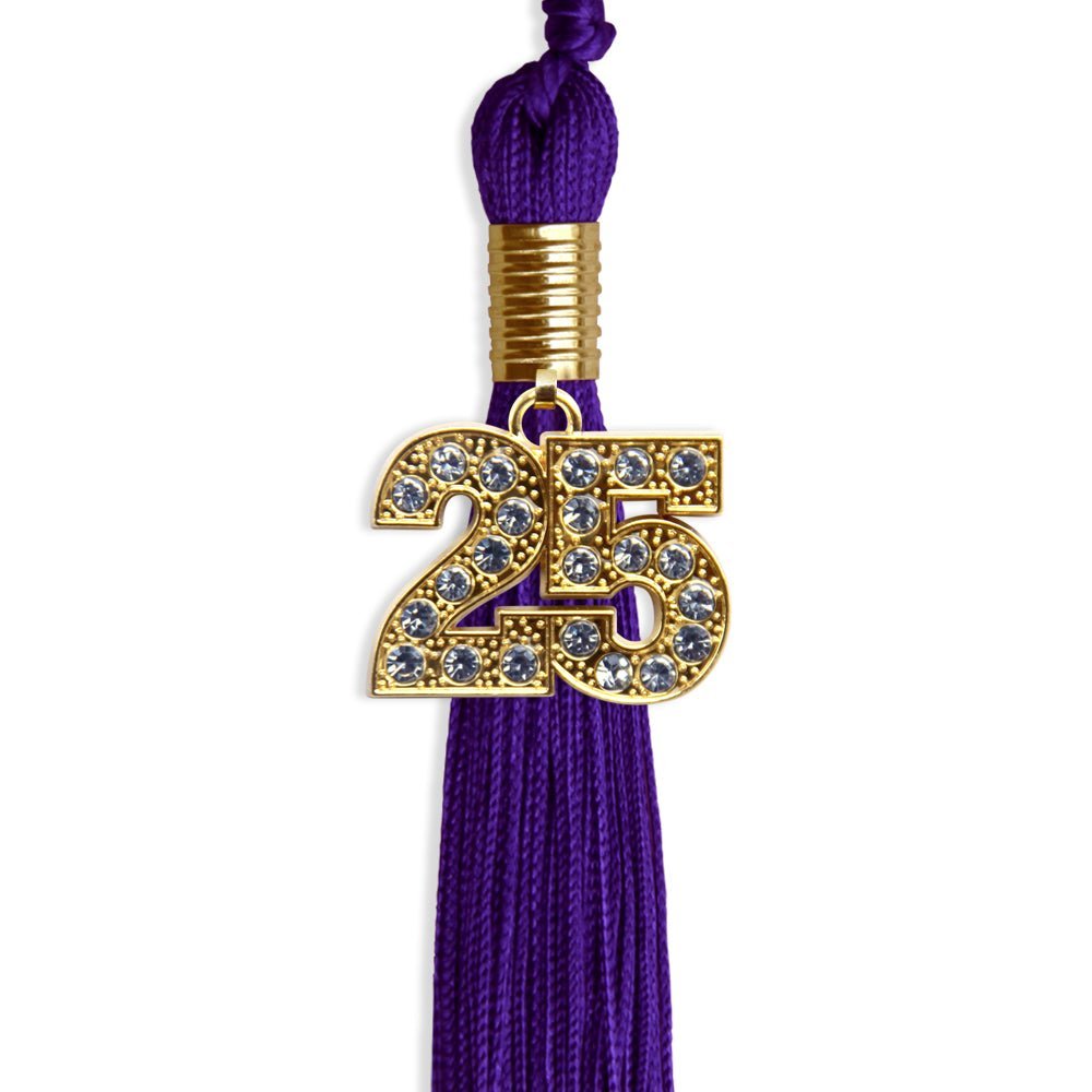 Purple Graduation Tassel with Gold Bling Charm - Endea Graduation