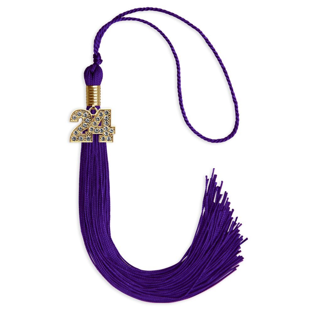 Purple Graduation Tassel with Gold Bling Charm - Endea Graduation