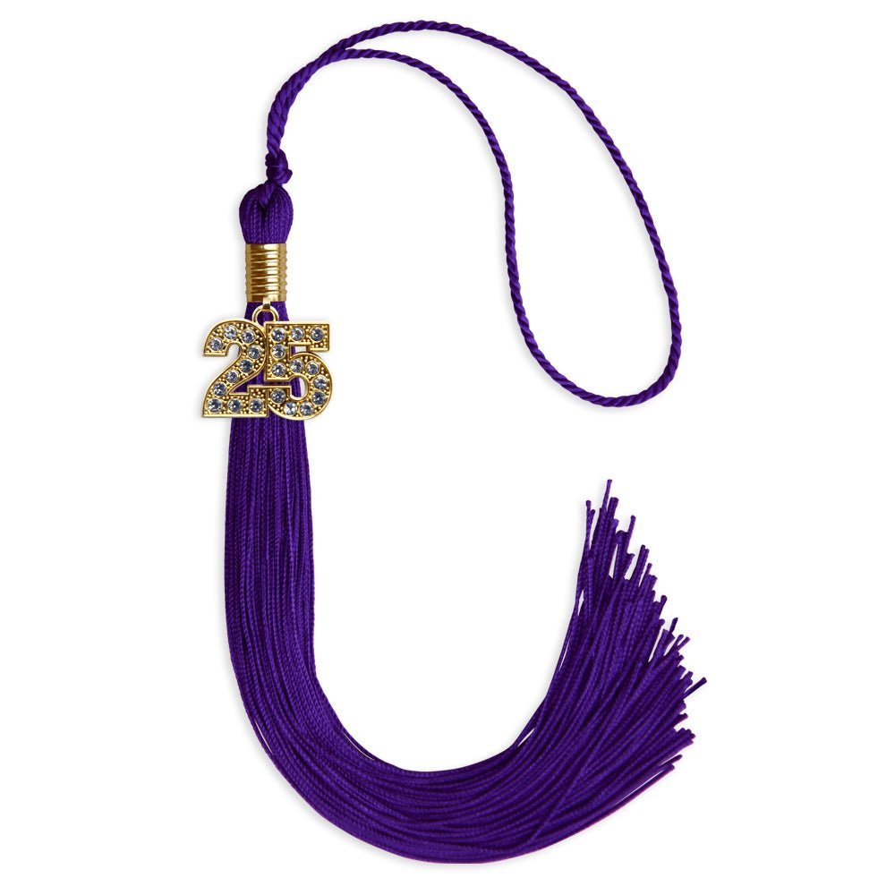 Purple Graduation Tassel with Gold Bling Charm - Endea Graduation