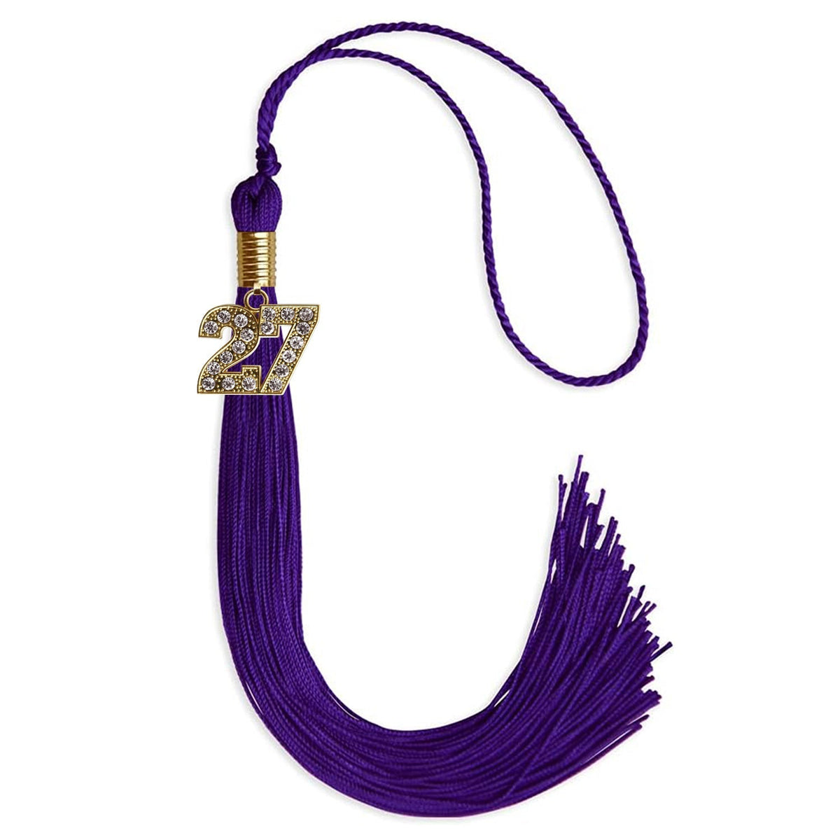 Purple Graduation Tassel with Gold Bling Charm - Endea Graduation