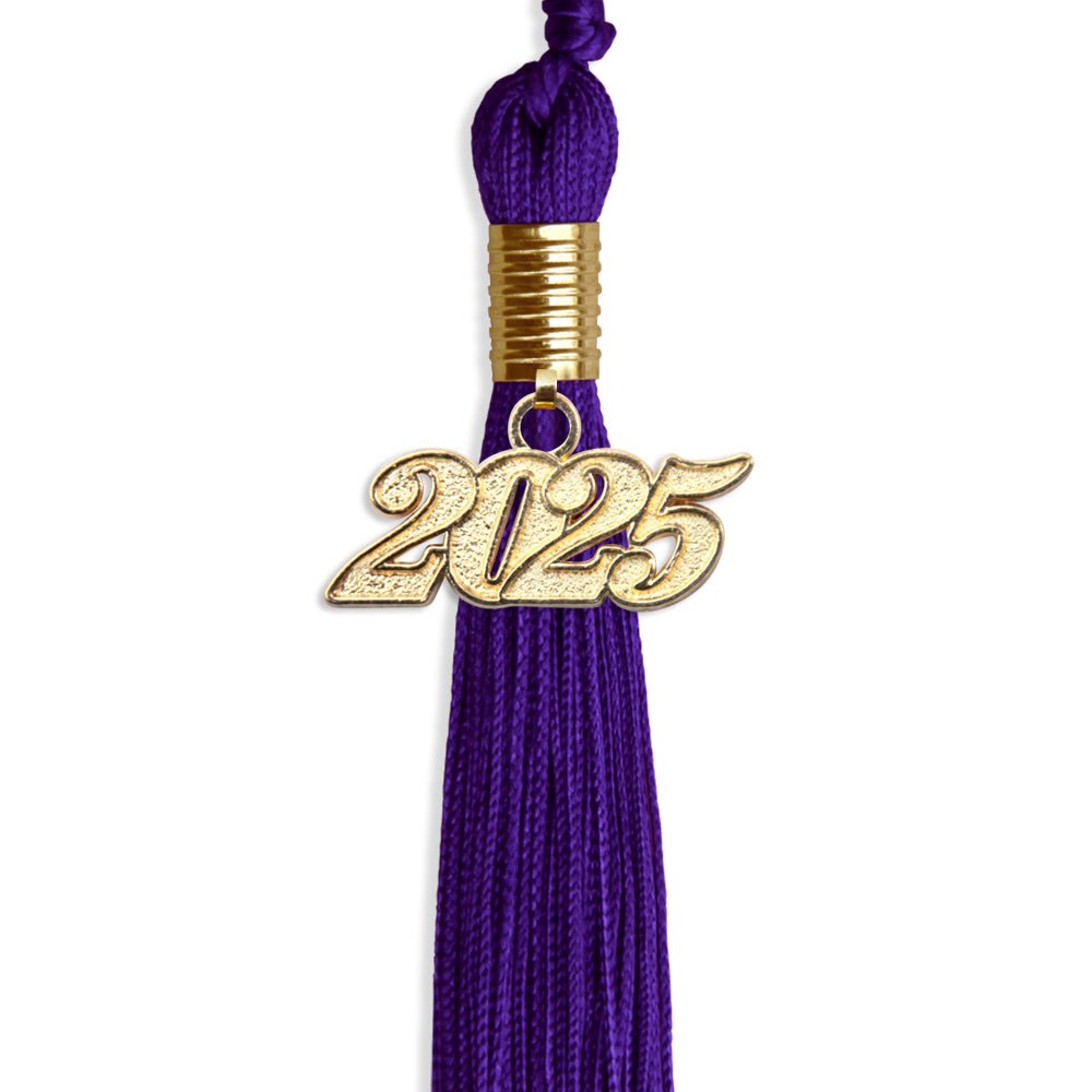 Purple Graduation Tassel with Gold Date Drop - Endea Graduation