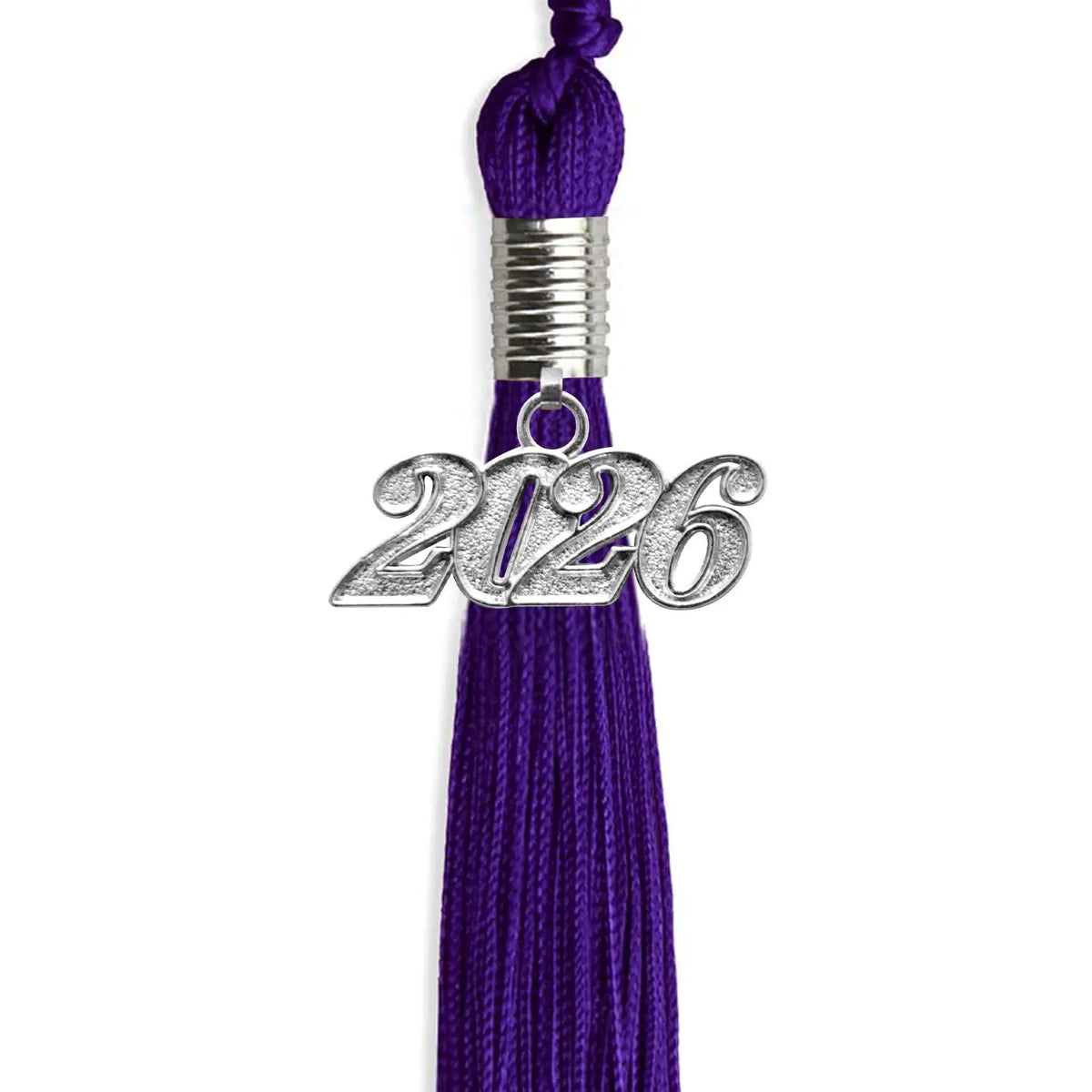 Purple Graduation Tassel with Silver Date Drop by Endea Graduation