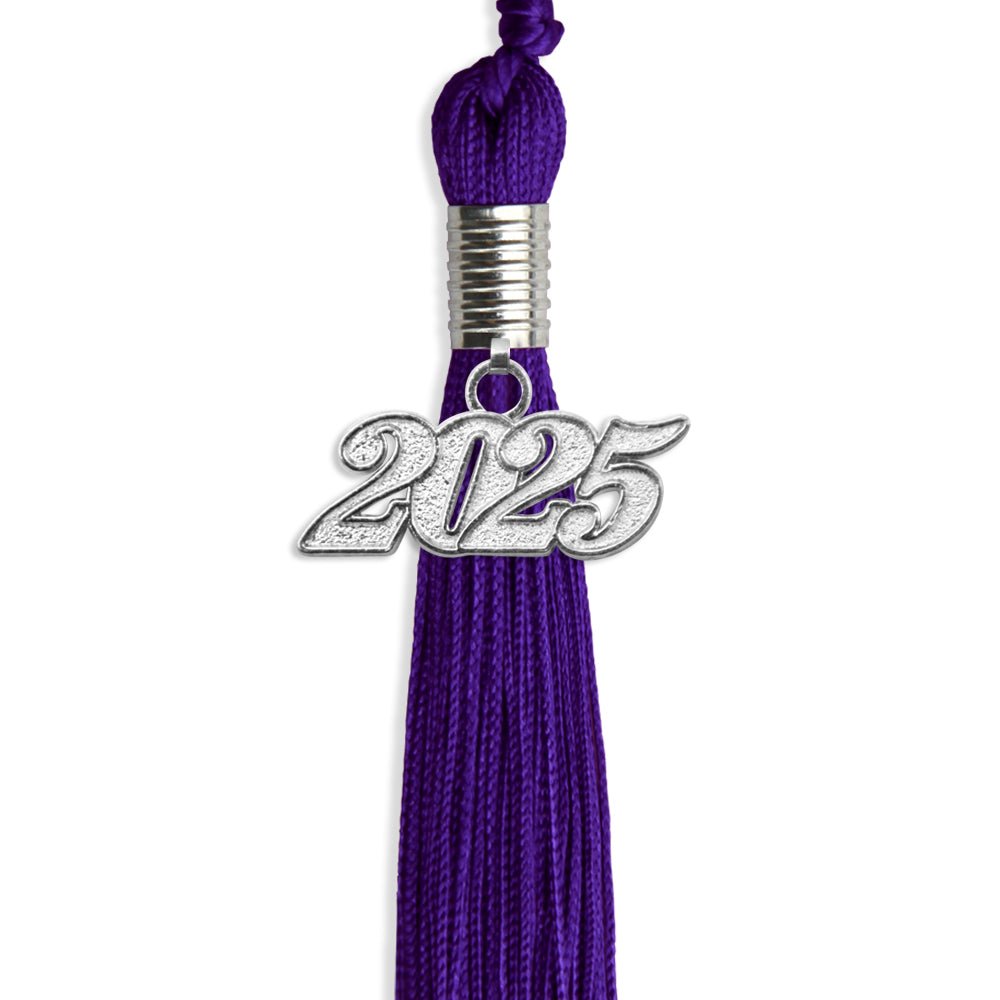 Purple Graduation Tassel with Silver Date Drop - Endea Graduation