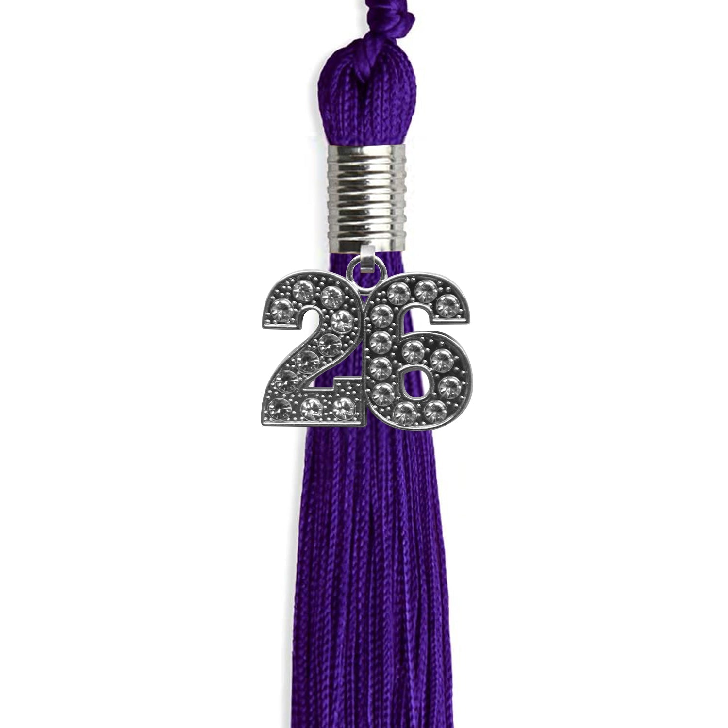 Purple Graduation Tassel with Silver Date Drop - Endea Graduation