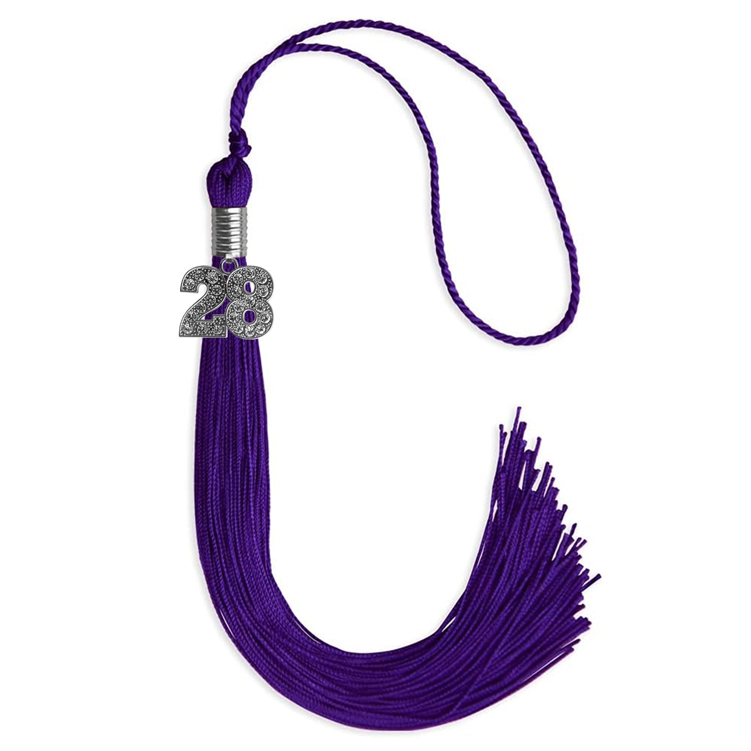 Purple Graduation Tassel with Silver Date Drop - Endea Graduation